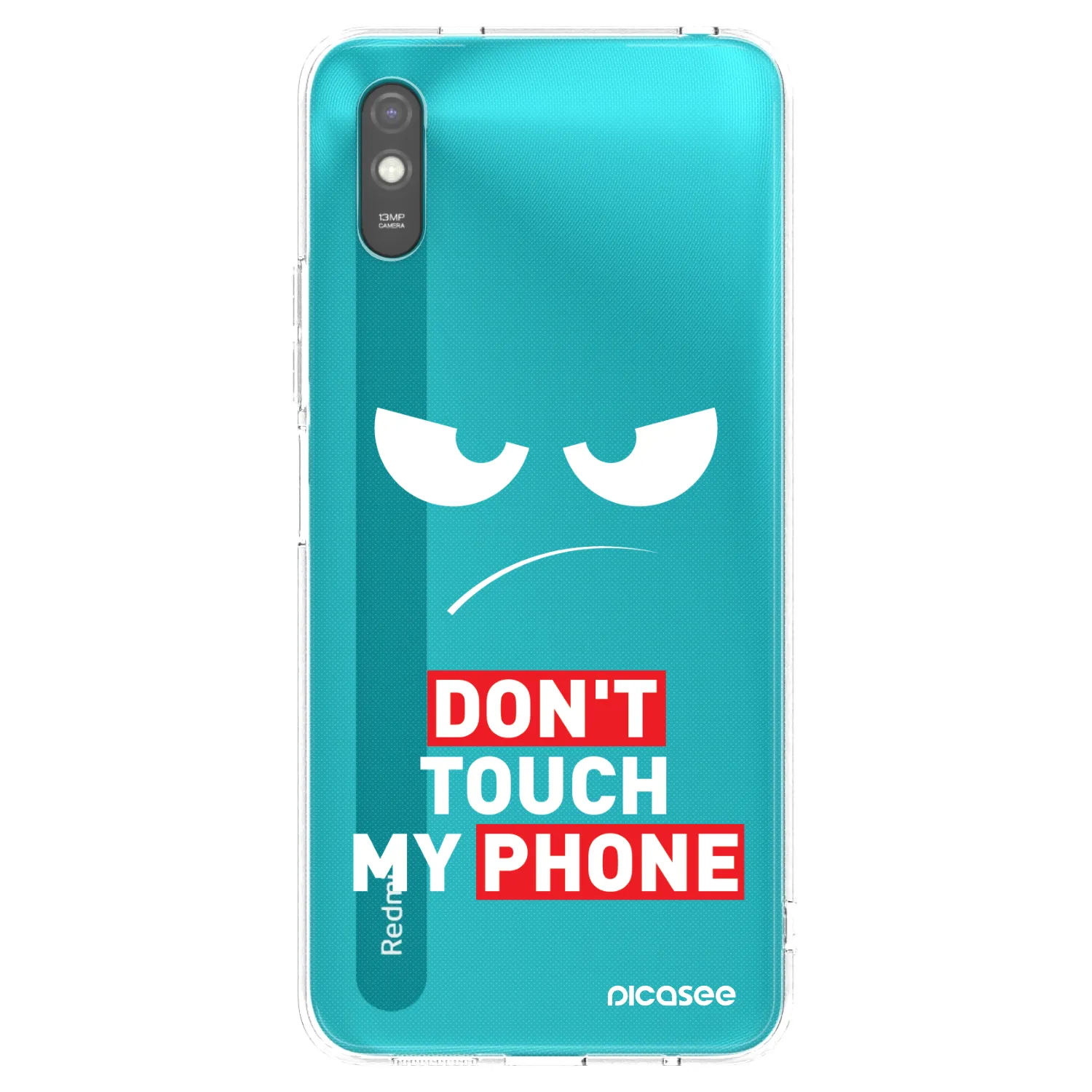 Picasee husă neagră din silicon pentru Xiaomi Redmi 9A - Angry Eyes - Transparent
