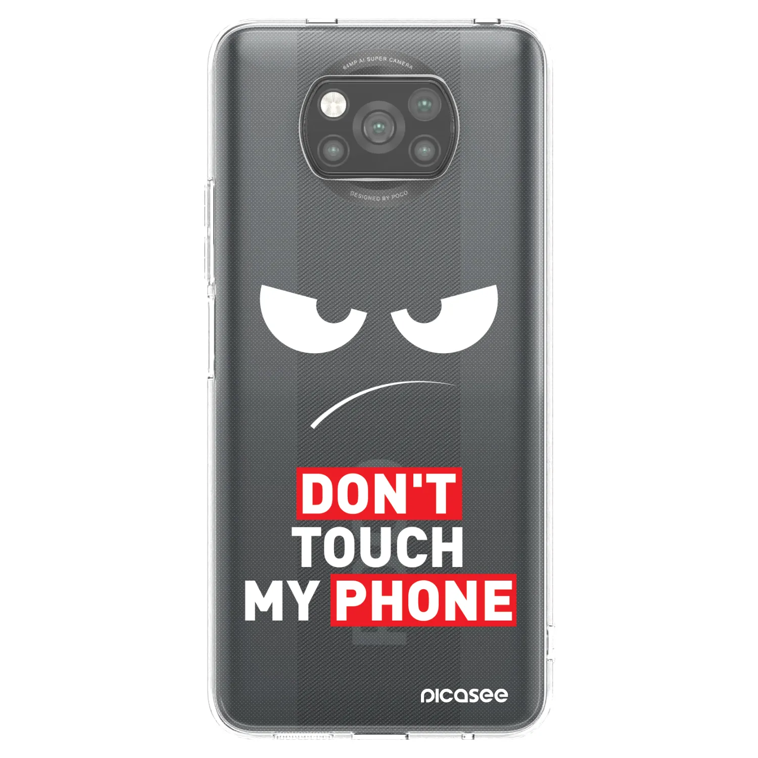 Picasee husă neagră din silicon pentru Xiaomi Poco X3 - Angry Eyes - Transparent