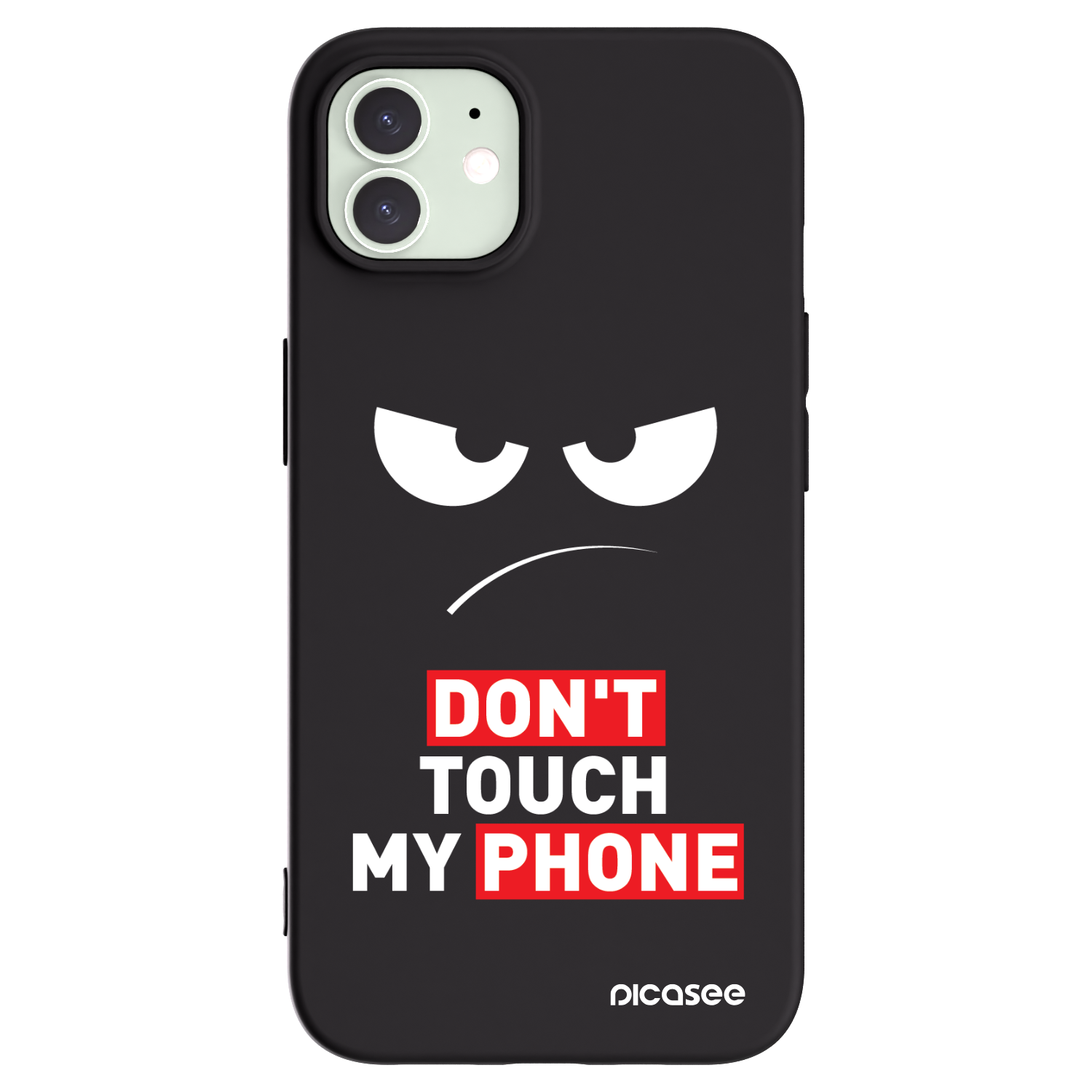 Picasee husă neagră din silicon pentru Apple iPhone 12 - Angry Eyes - Transparent