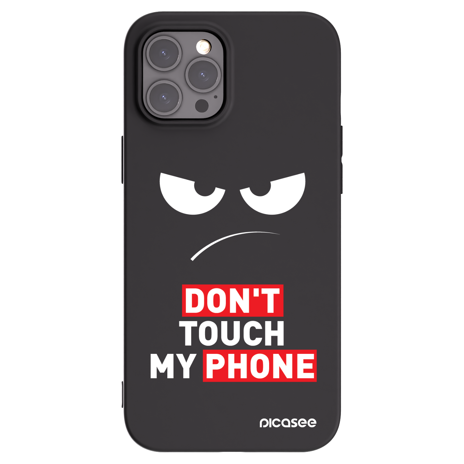 Picasee husă neagră din silicon pentru Apple iPhone 12 Pro Max - Angry Eyes - Transparent