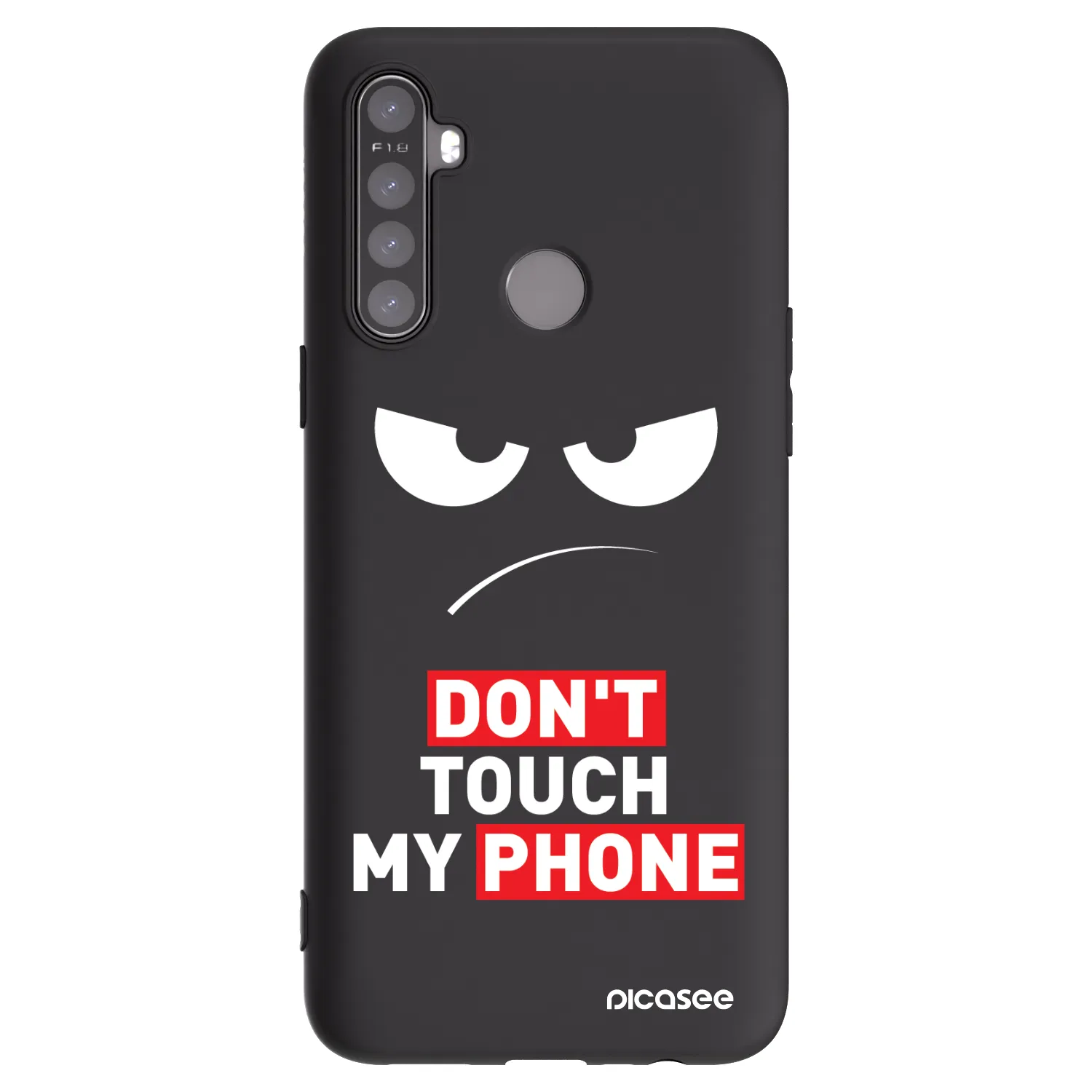 Picasee husă neagră din silicon pentru Realme 5 - Angry Eyes - Transparent