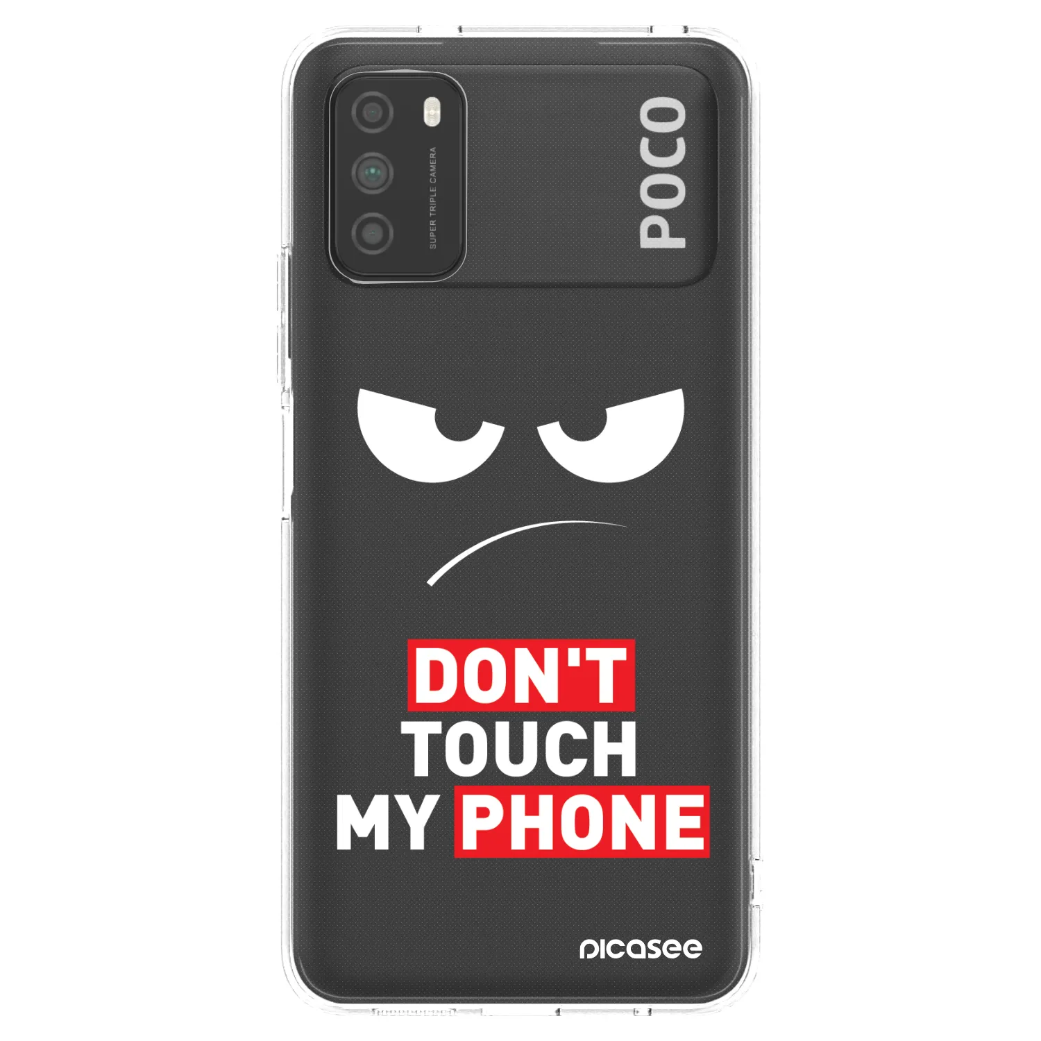 Picasee husă transparentă din silicon pentru Xiaomi Poco M3 - Angry Eyes - Transparent