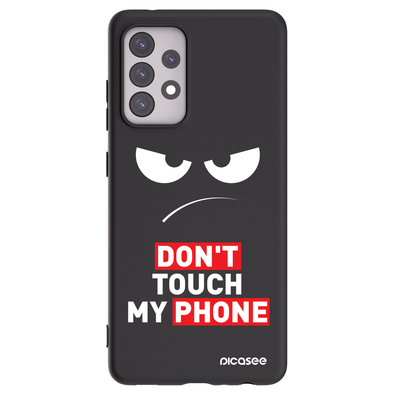 Picasee husă neagră din silicon pentru Samsung Galaxy A52 5G A525F - Angry Eyes - Transparent