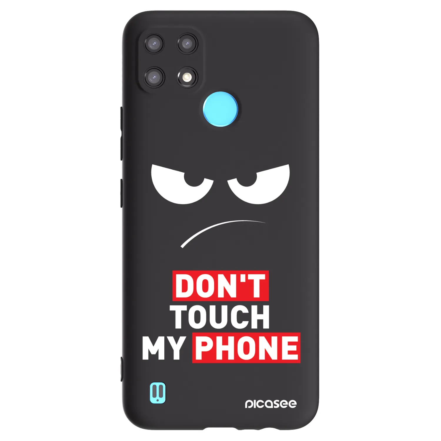 Picasee husă neagră din silicon pentru Realme C21 - Angry Eyes - Transparent