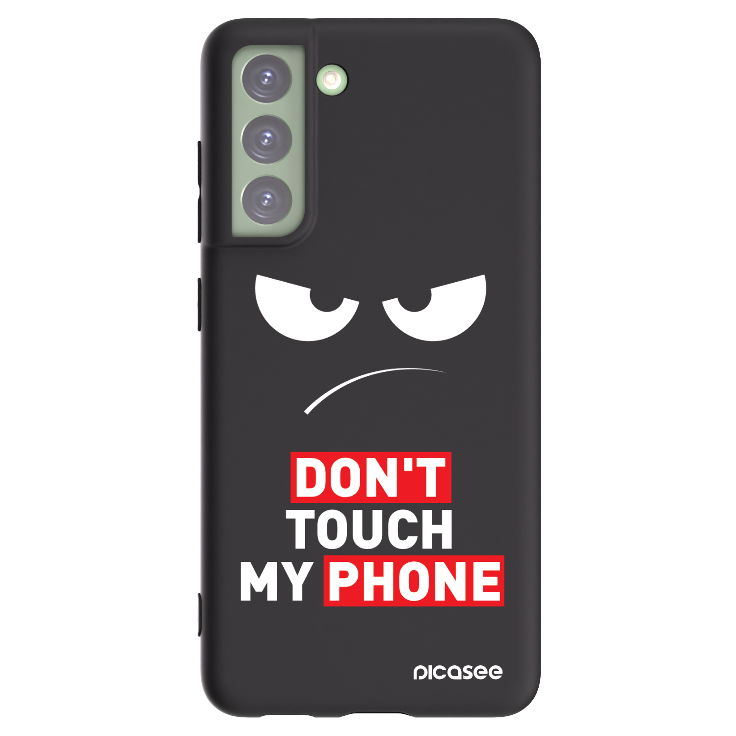 Picasee husă neagră din silicon pentru Samsung Galaxy S21 FE 5G - Angry Eyes - Transparent