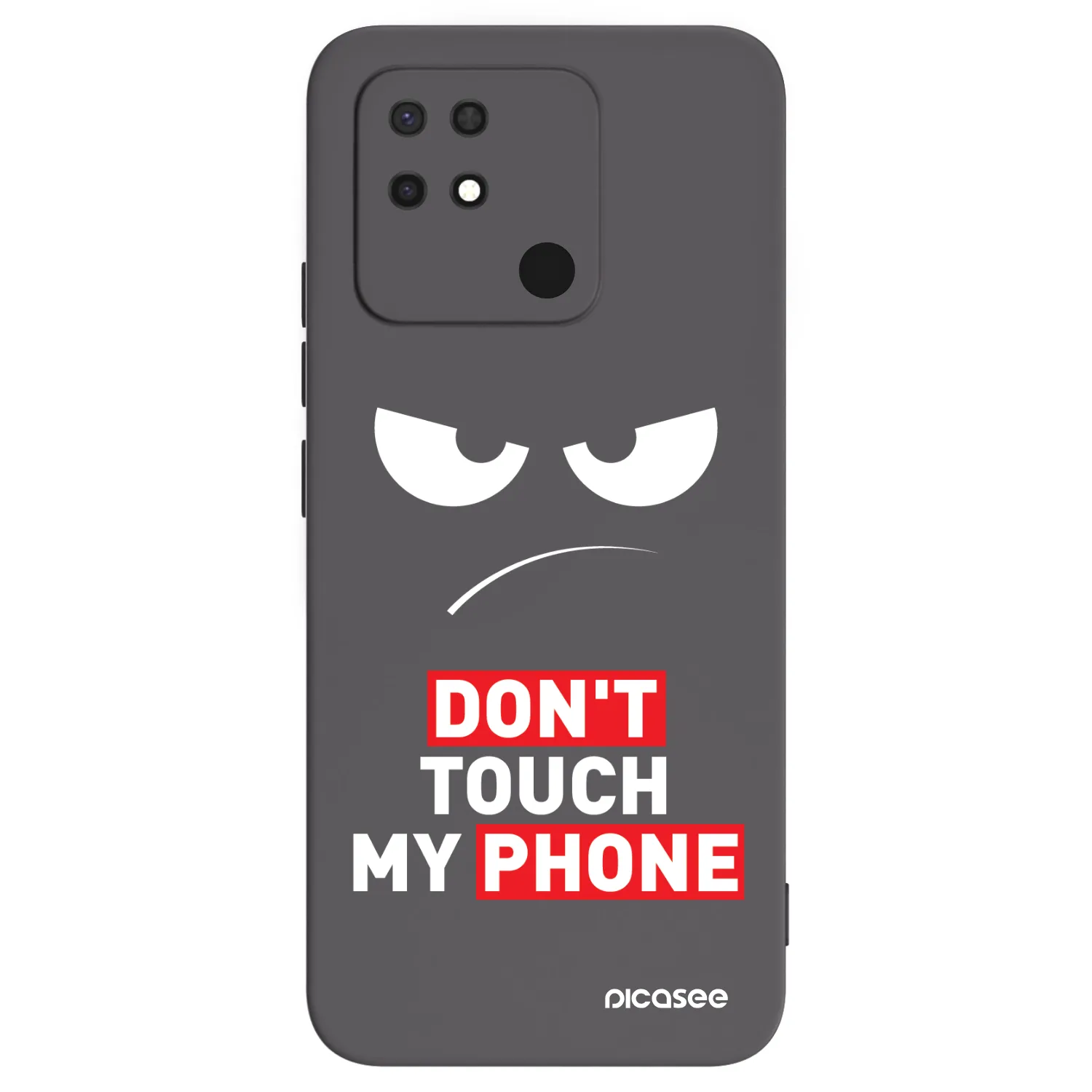 Picasee husă neagră din silicon pentru Xiaomi Redmi 10C - Angry Eyes - Transparent