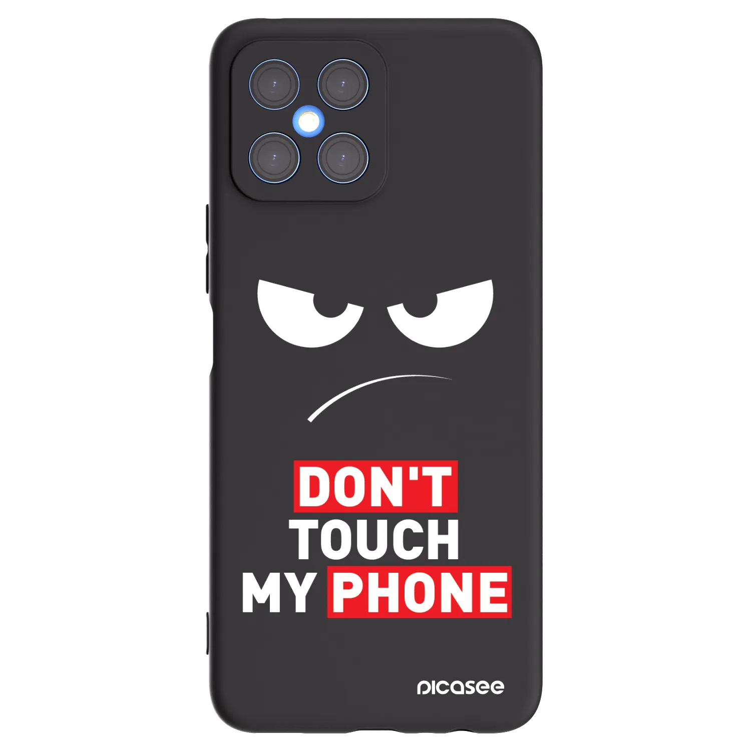 Picasee husă neagră din silicon pentru Honor X8 4G - Angry Eyes - Transparent