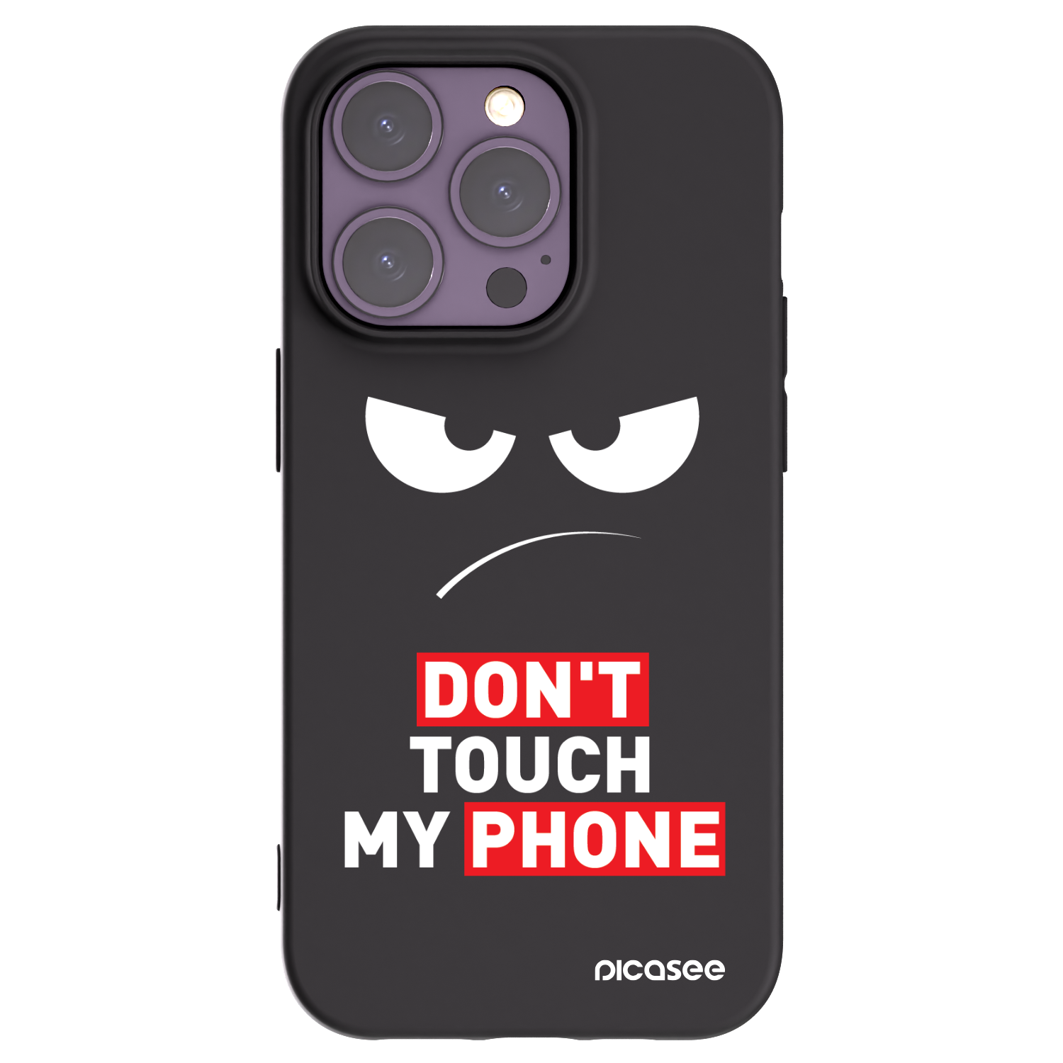 Picasee husă neagră din silicon pentru Apple iPhone 14 Pro - Angry Eyes - Transparent