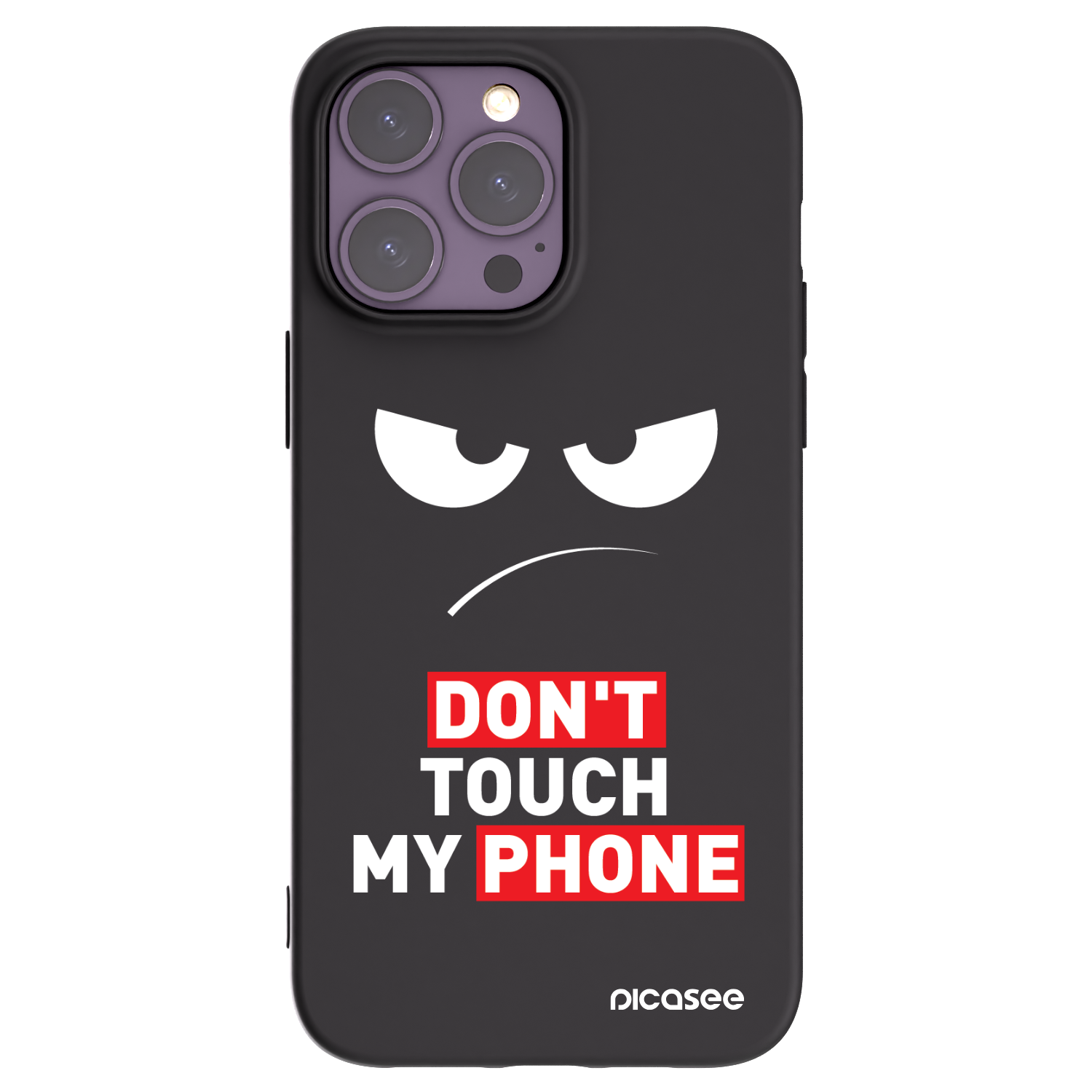 Picasee husă neagră din silicon pentru Apple iPhone 14 Pro Max - Angry Eyes - Transparent