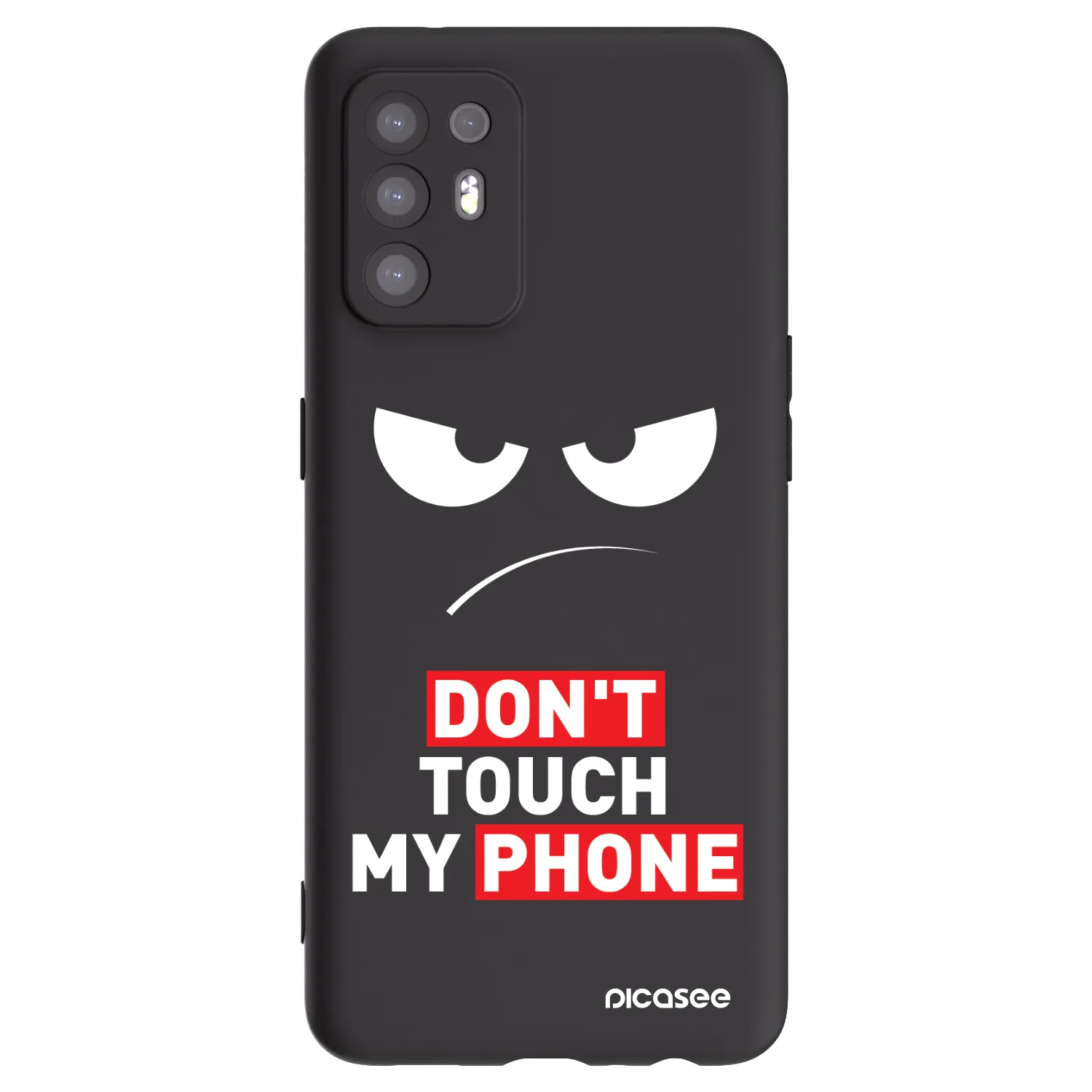 Picasee husă neagră din silicon pentru OPPO A94 5G - Angry Eyes - Transparent