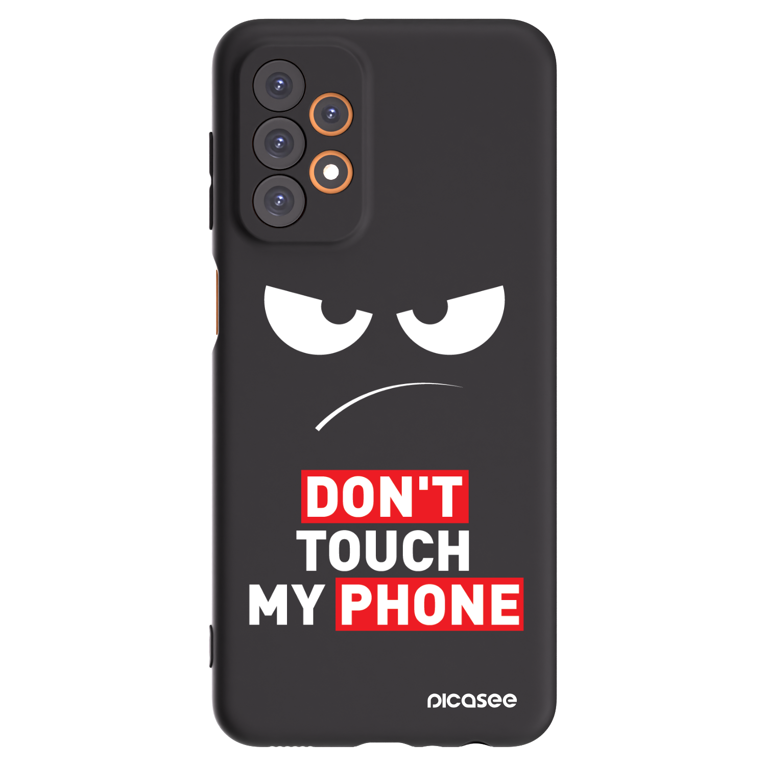 Picasee husă neagră din silicon pentru Samsung Galaxy A23 A235F 4G - Angry Eyes - Transparent