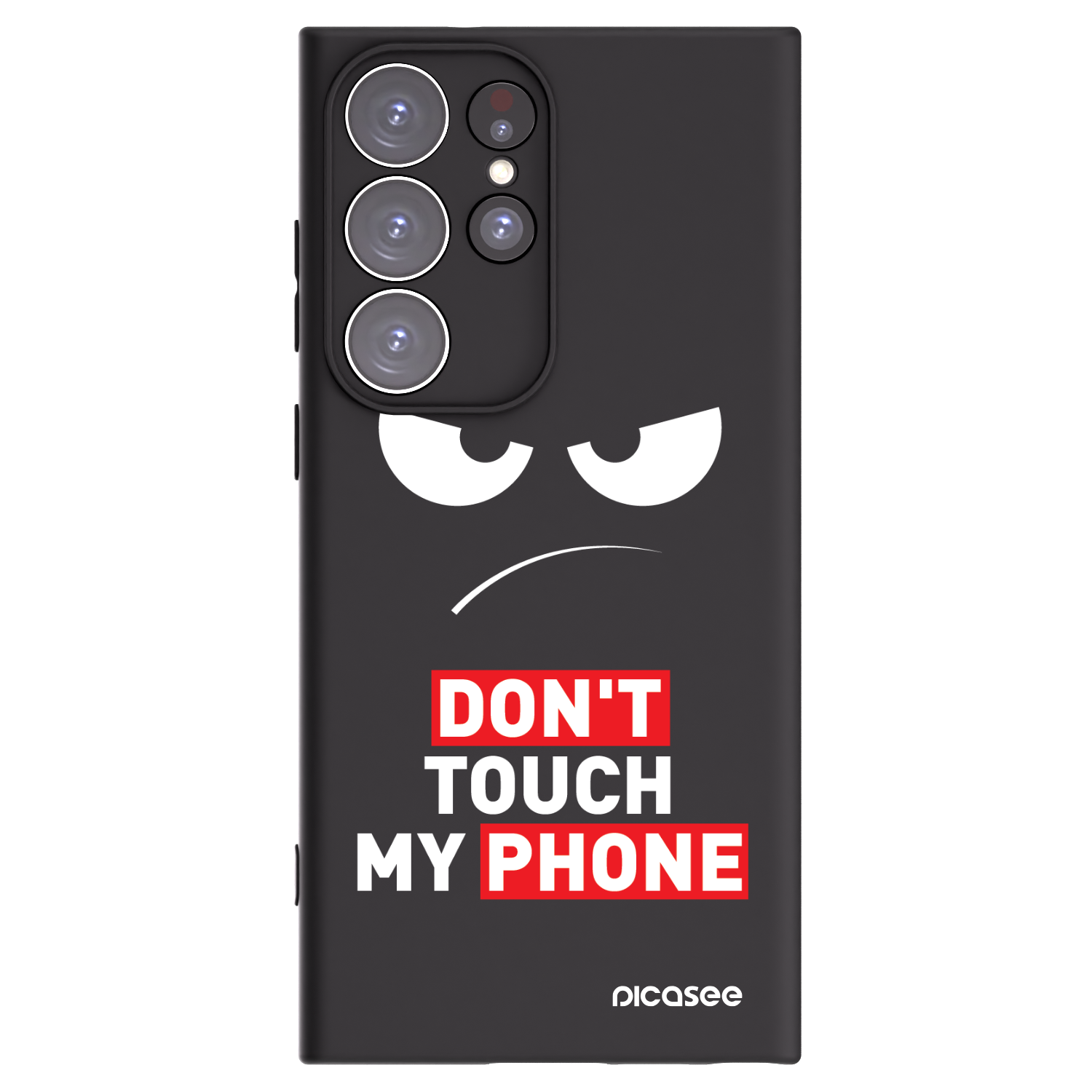 Picasee husă neagră din silicon pentru Samsung Galaxy S23 Ultra 5G - Angry Eyes - Transparent