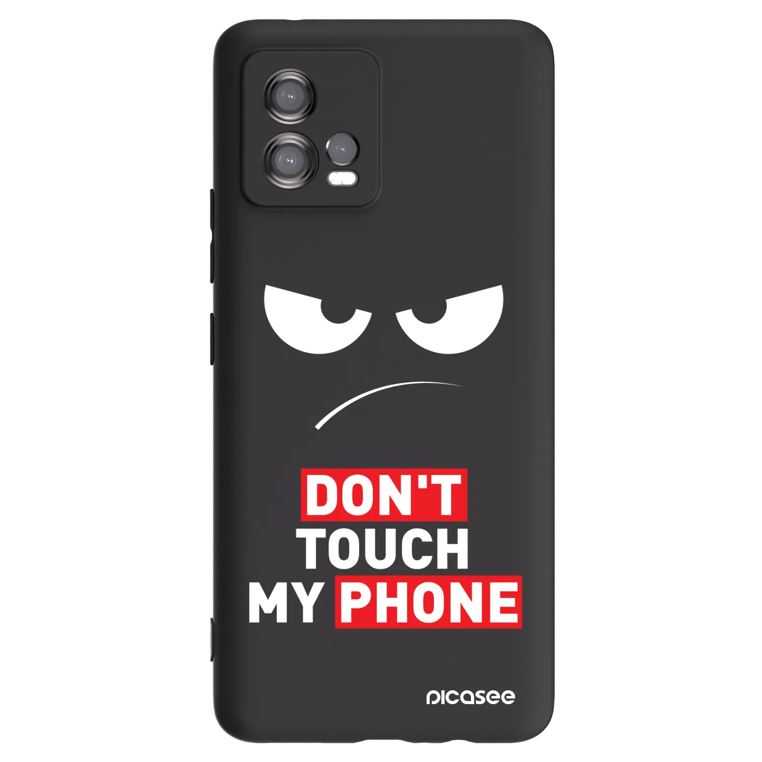 Picasee husă neagră din silicon pentru Motorola Moto G72 - Angry Eyes - Transparent