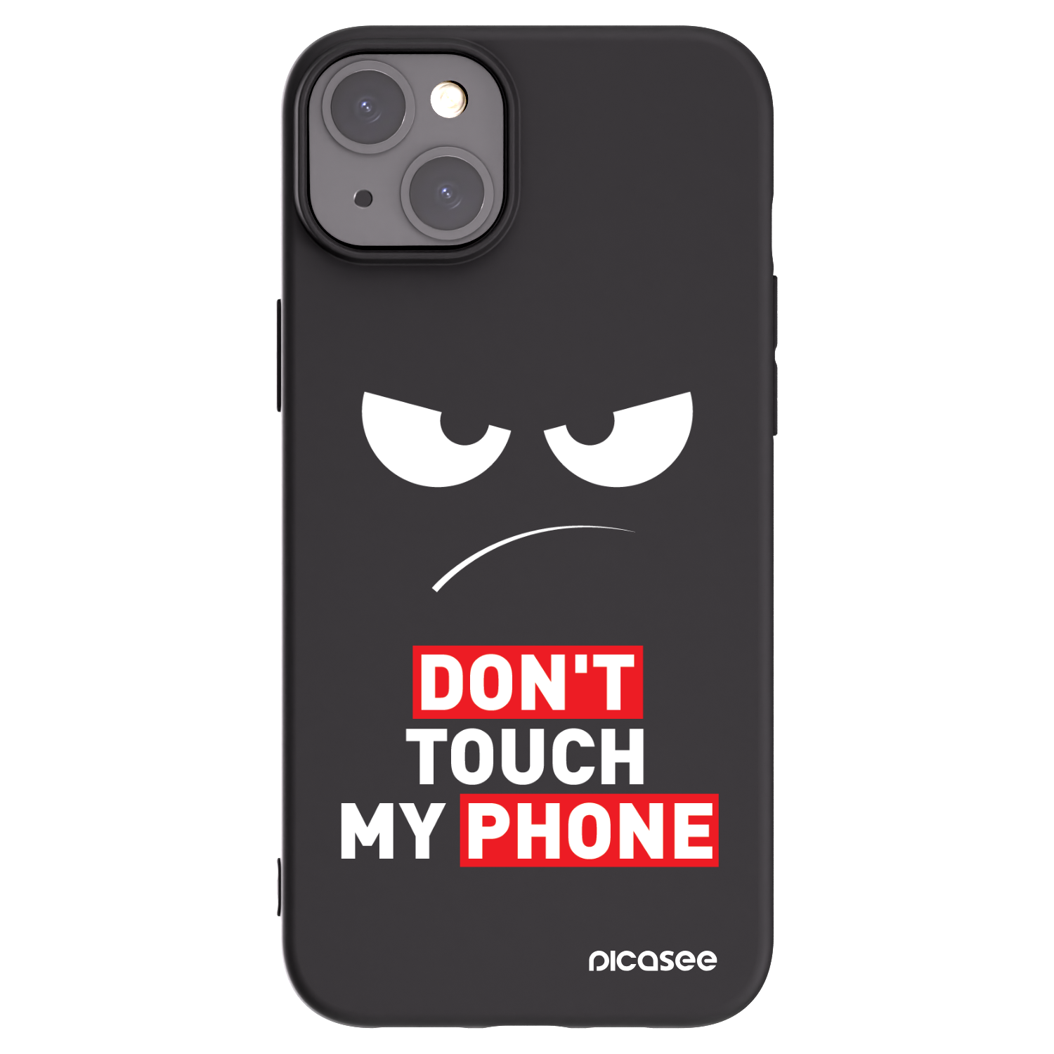Picasee husă neagră din silicon pentru Apple iPhone 15 Plus - Angry Eyes - Transparent