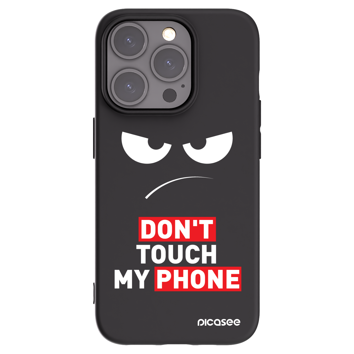 Picasee husă neagră din silicon pentru Apple iPhone 15 Pro - Angry Eyes - Transparent