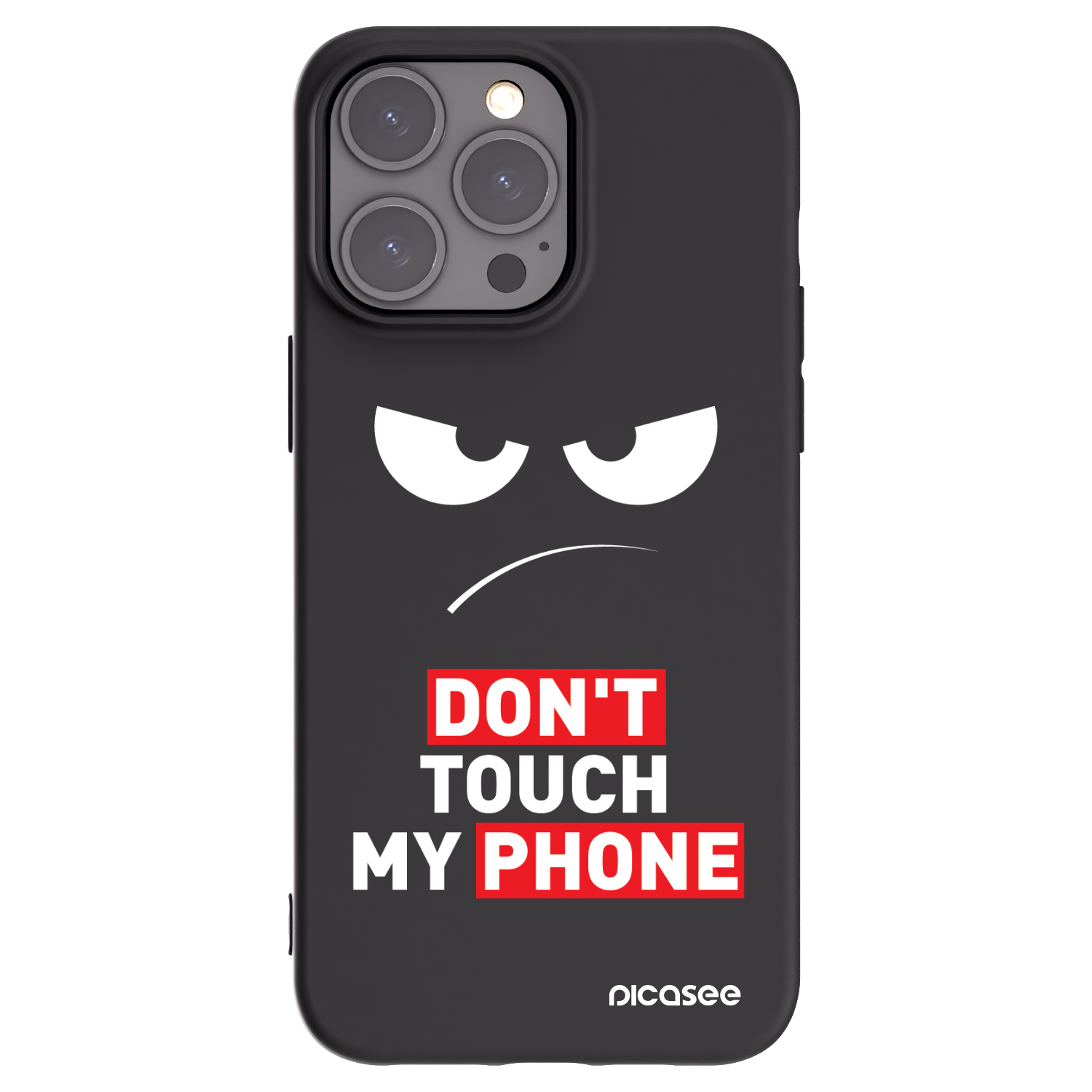 Picasee husă neagră din silicon pentru Apple iPhone 15 Pro Max - Angry Eyes - Transparent