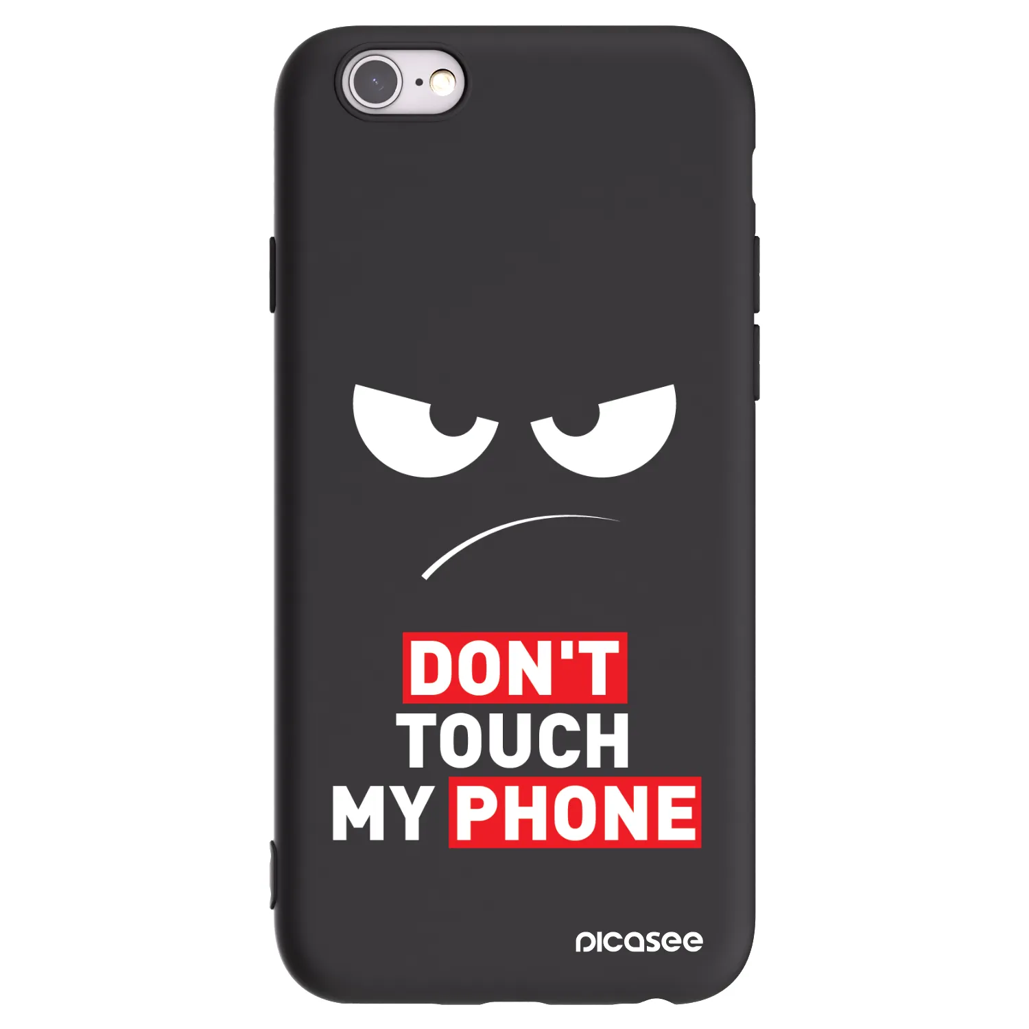 Picasee husă neagră din silicon pentru Apple iPhone 6/6S - Angry Eyes - Transparent