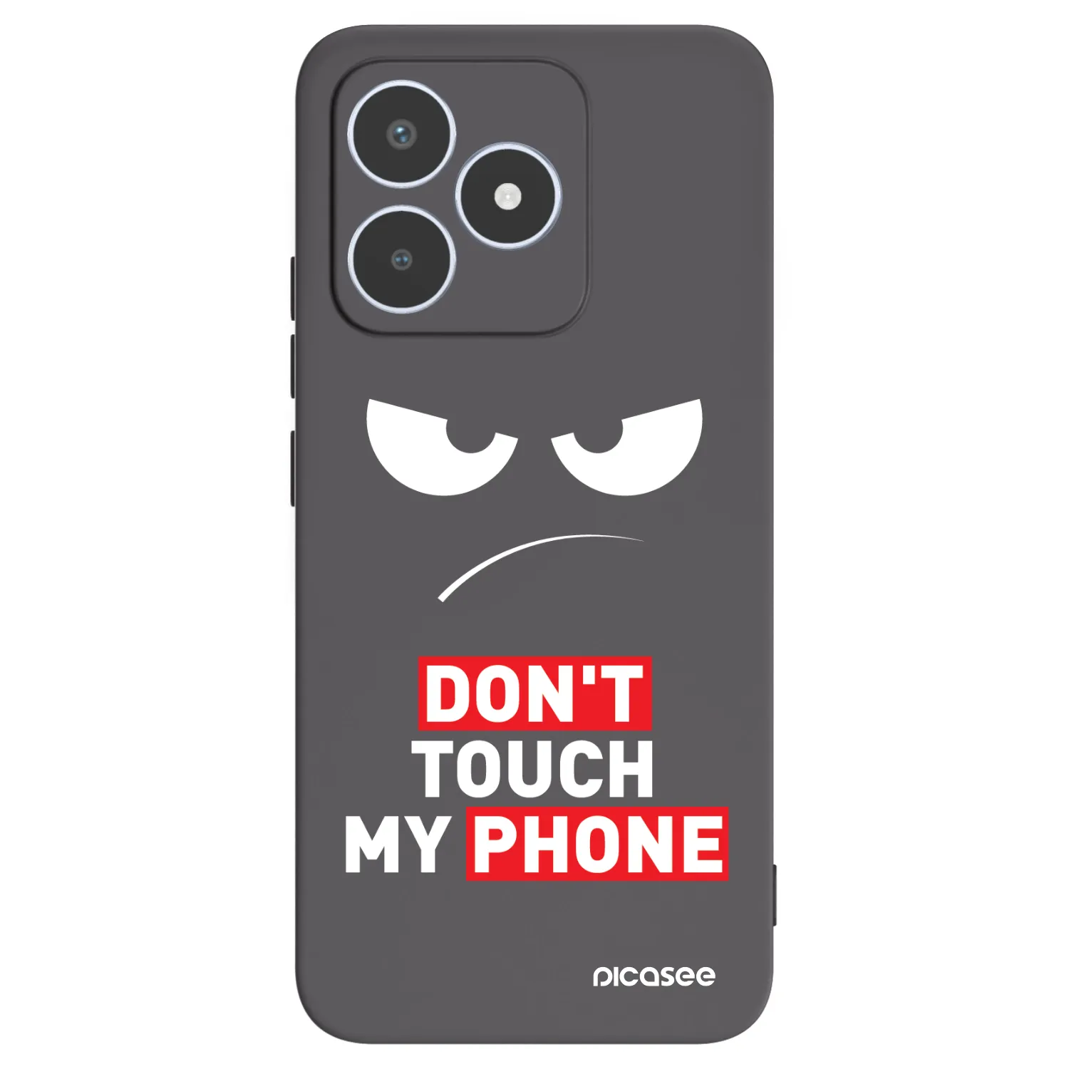 Picasee husă neagră din silicon pentru Realme C53 - Angry Eyes - Transparent