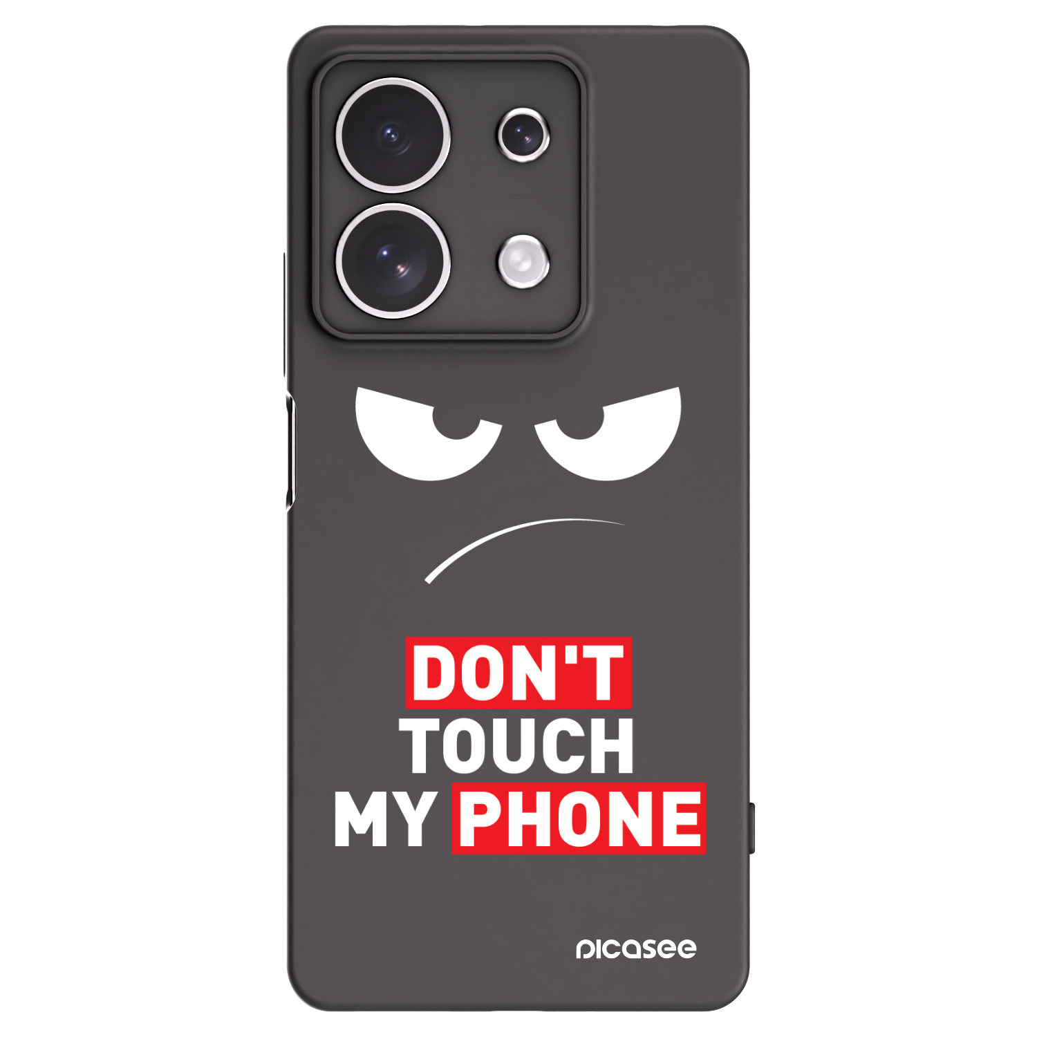 Picasee husă neagră din silicon pentru Xiaomi Redmi Note 13 4G - Angry Eyes - Transparent