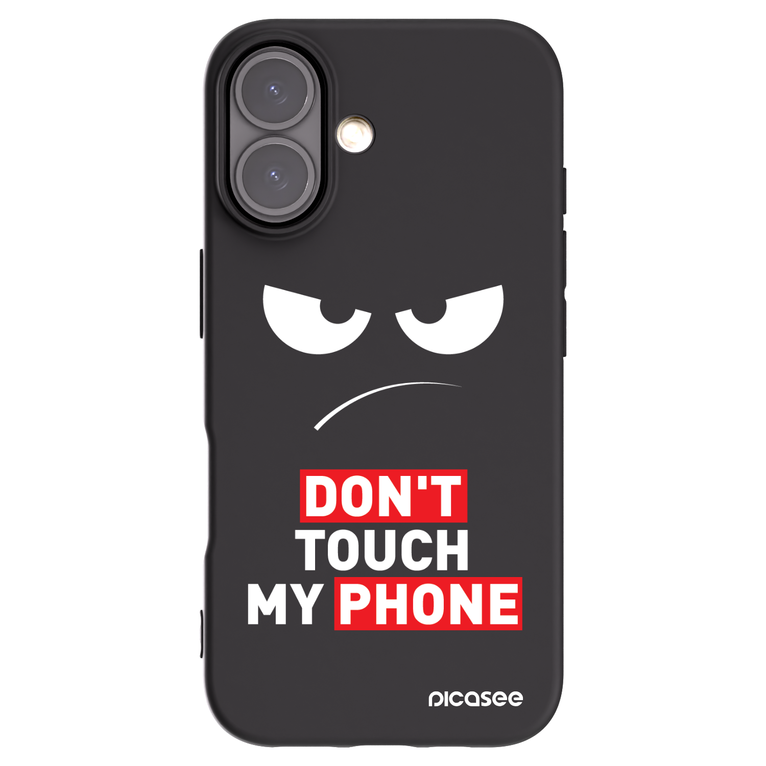 Picasee husă neagră din silicon pentru Apple iPhone 16 - Angry Eyes - Transparent