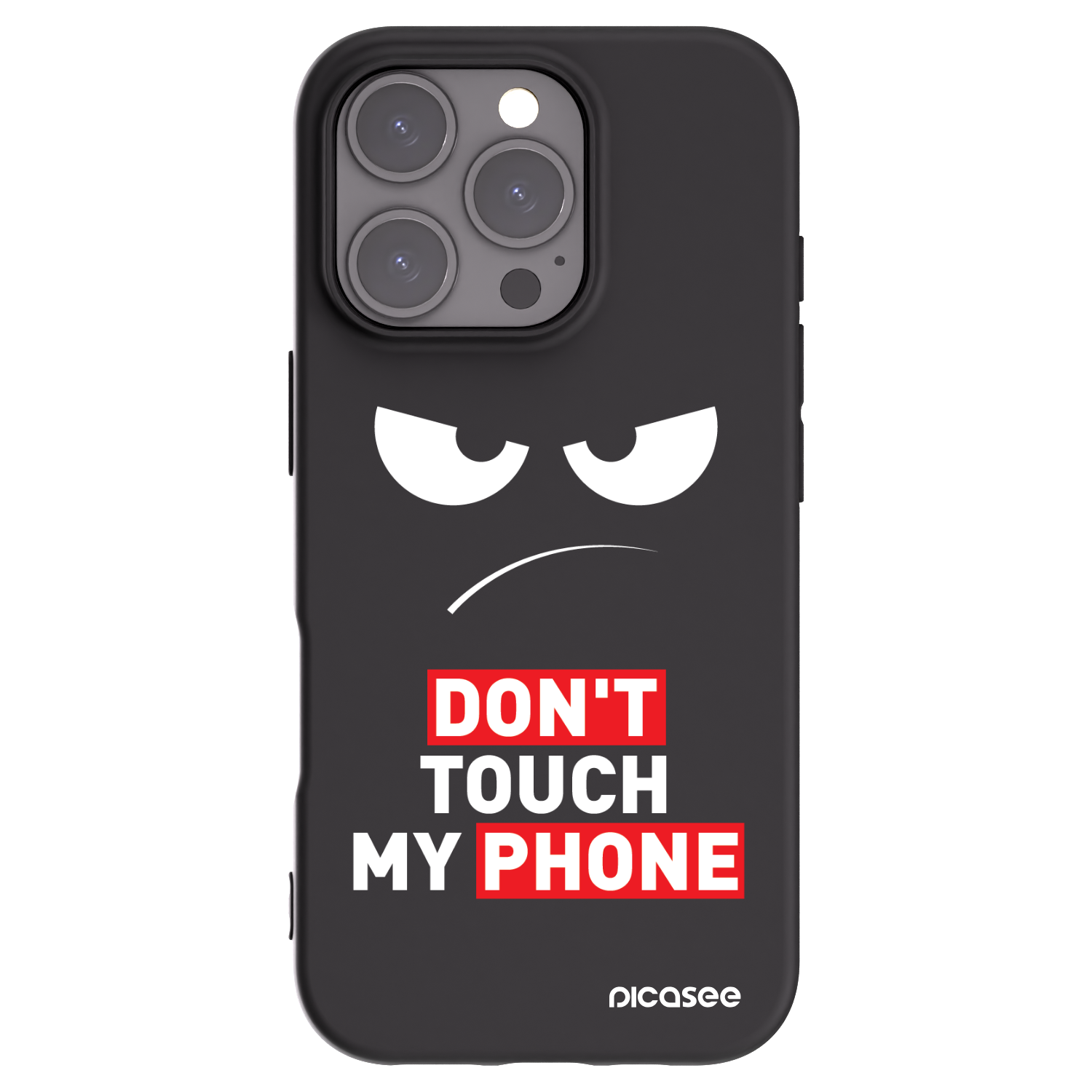 Picasee husă neagră din silicon pentru Apple iPhone 16 Pro - Angry Eyes - Transparent