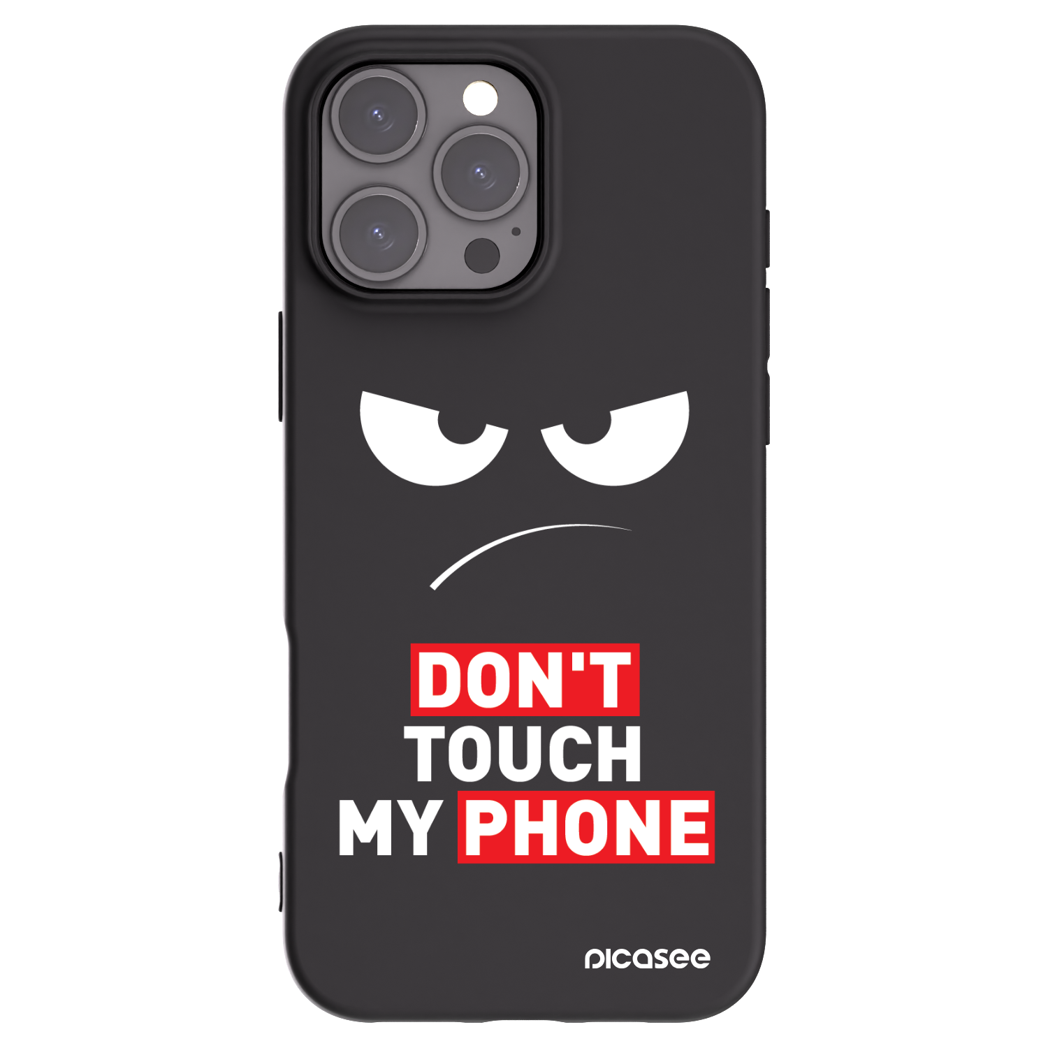 Picasee husă neagră din silicon pentru Apple iPhone 16 Pro Max - Angry Eyes - Transparent