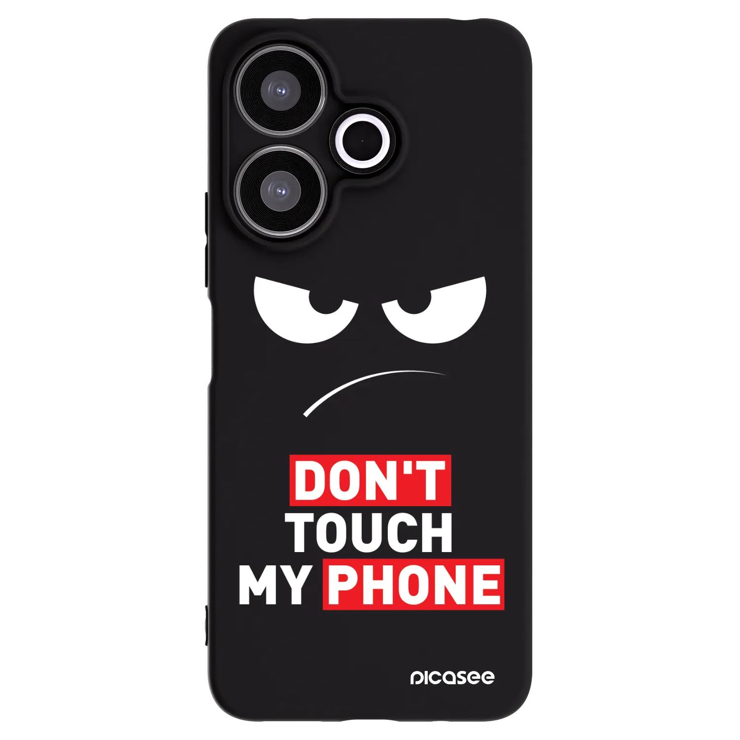 Picasee husă neagră din silicon pentru Xiaomi Redmi 13 4G - Angry Eyes - Transparent