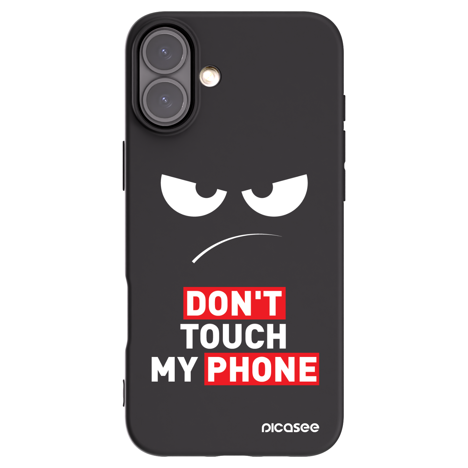 Picasee husă neagră din silicon pentru Apple iPhone 16 Plus - Angry Eyes - Transparent