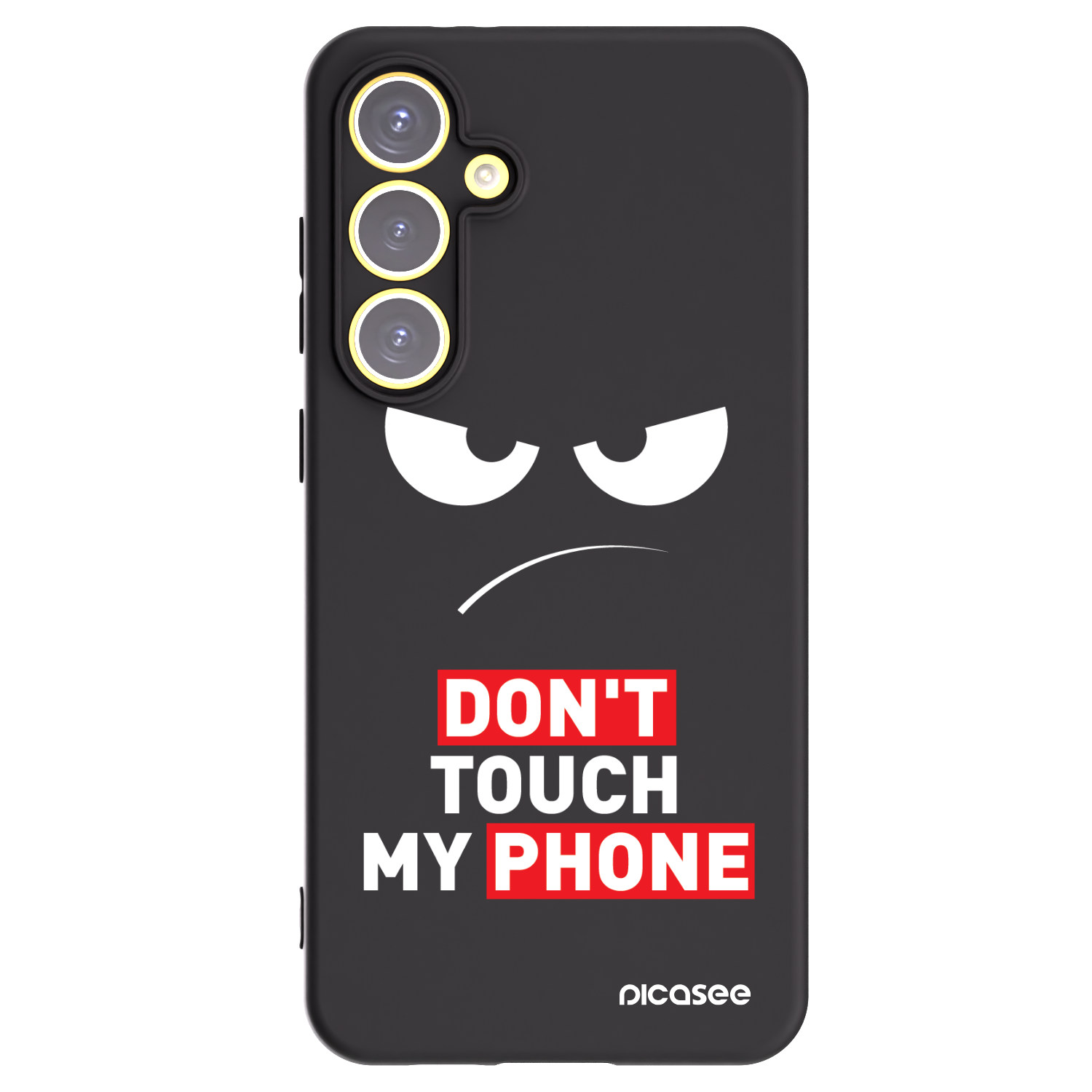 Picasee husă neagră din silicon pentru Samsung Galaxy S24 FE S721B - Angry Eyes - Transparent