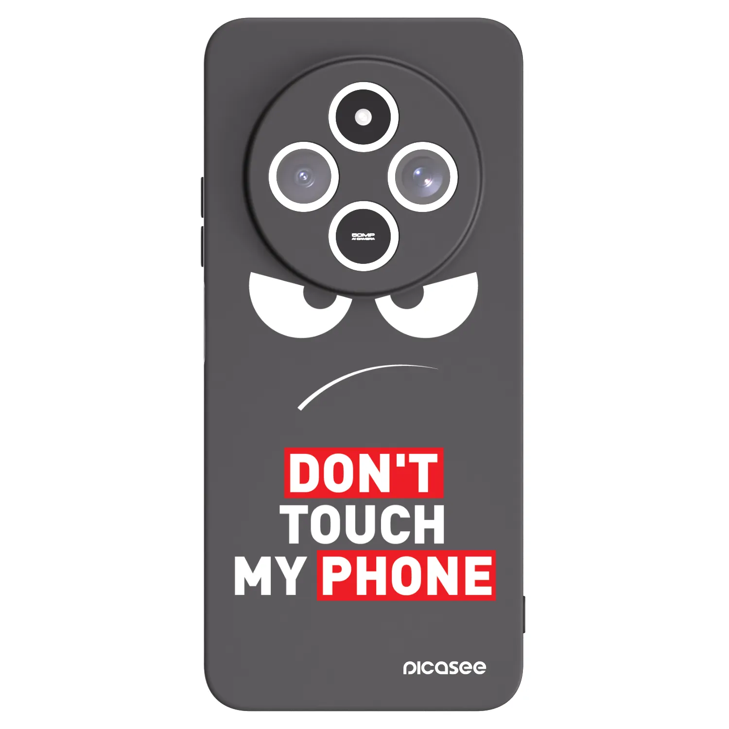 Picasee husă neagră din silicon pentru Xiaomi Redmi 14C - Angry Eyes - Transparent