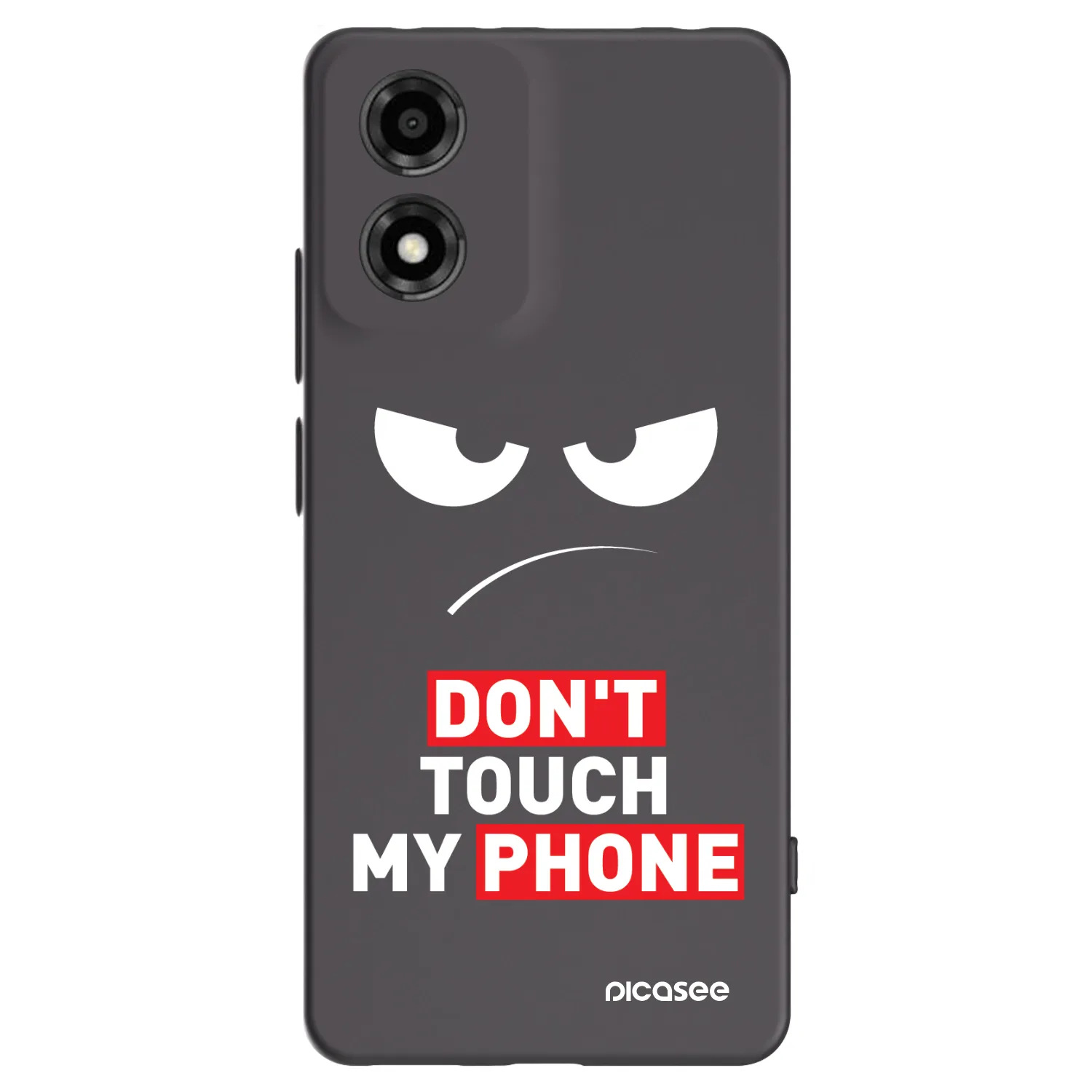 Picasee husă neagră din silicon pentru Motorola Moto E14 - Angry Eyes - Transparent