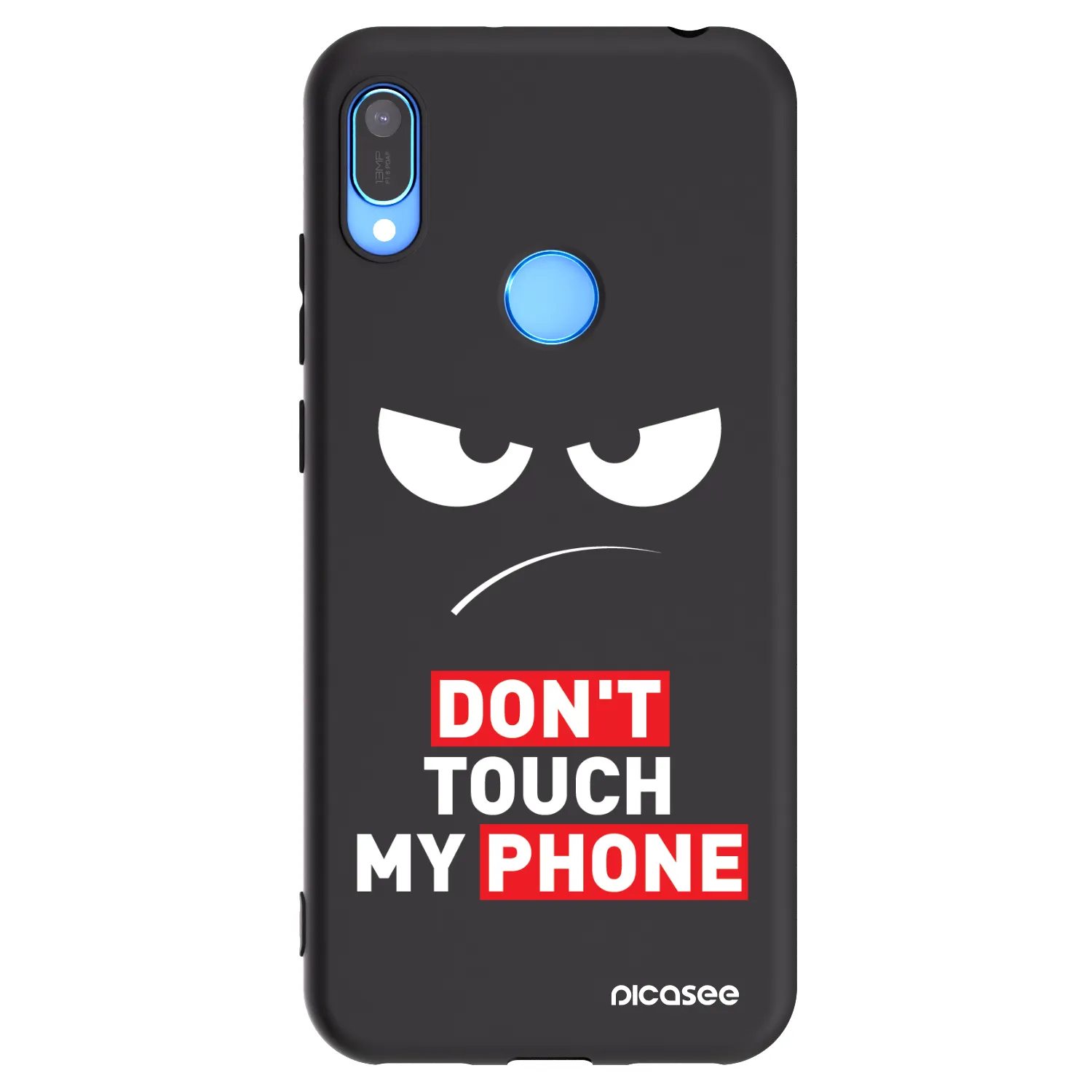 Picasee husă neagră din silicon pentru Huawei Y6 2019 - Angry Eyes - Transparent