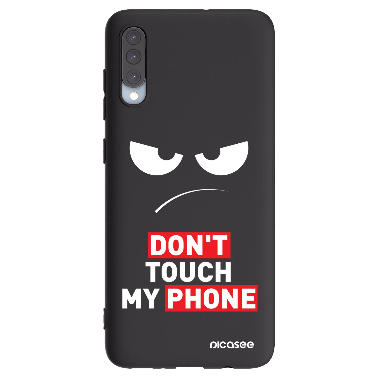 Picasee husă neagră din silicon pentru Samsung Galaxy A70 A705F - Angry Eyes - Transparent