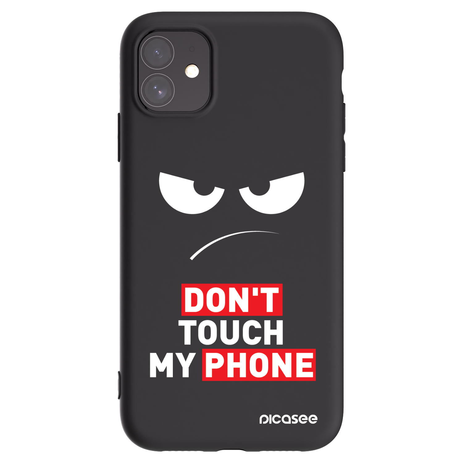Picasee husă neagră din silicon pentru Apple iPhone 11 - Angry Eyes - Transparent