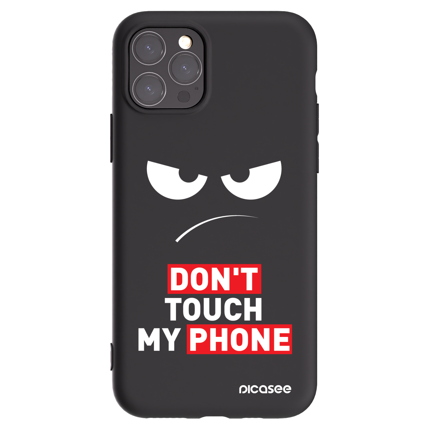 Picasee husă neagră din silicon pentru Apple iPhone 11 Pro - Angry Eyes - Transparent