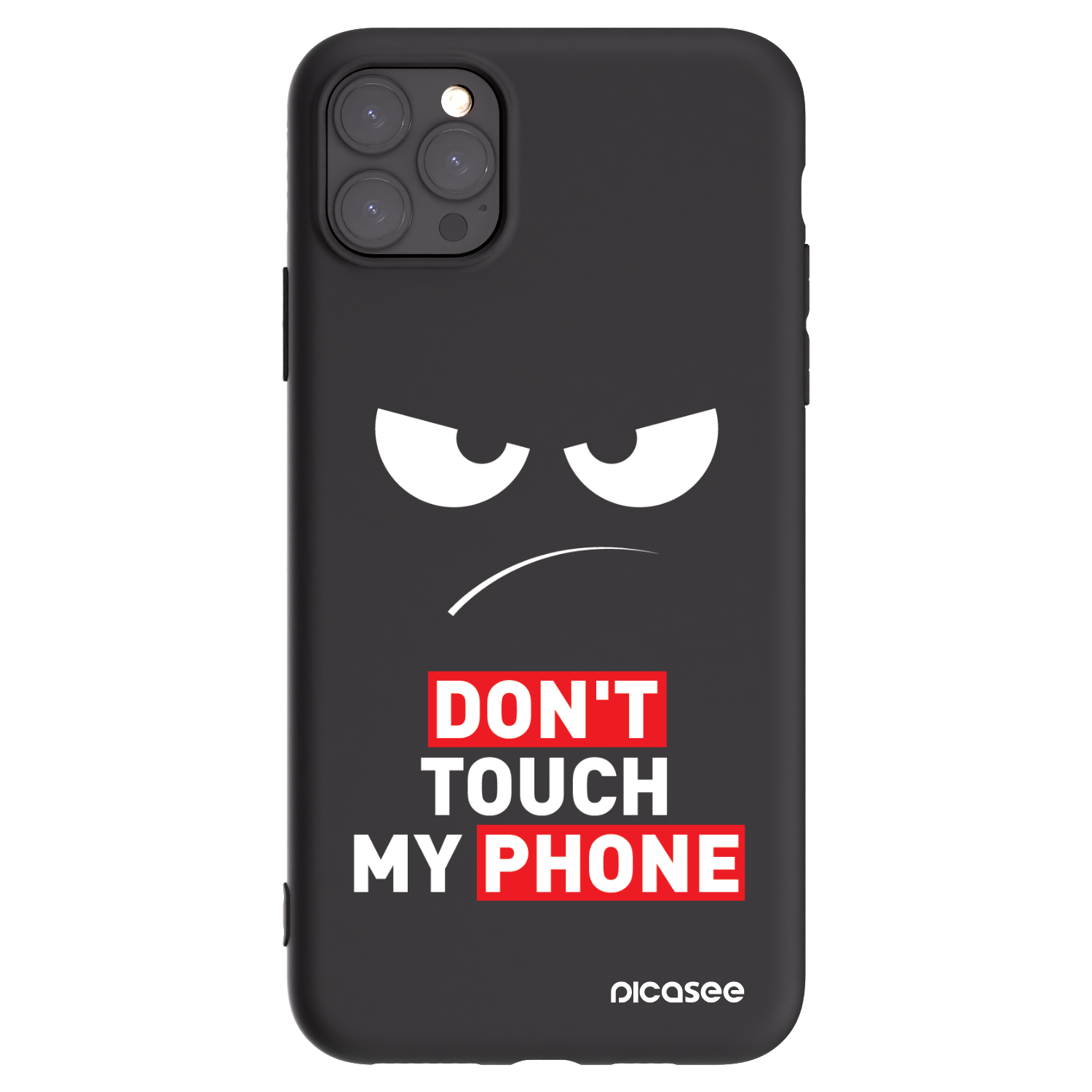 Picasee husă neagră din silicon pentru Apple iPhone 11 Pro Max - Angry Eyes - Transparent