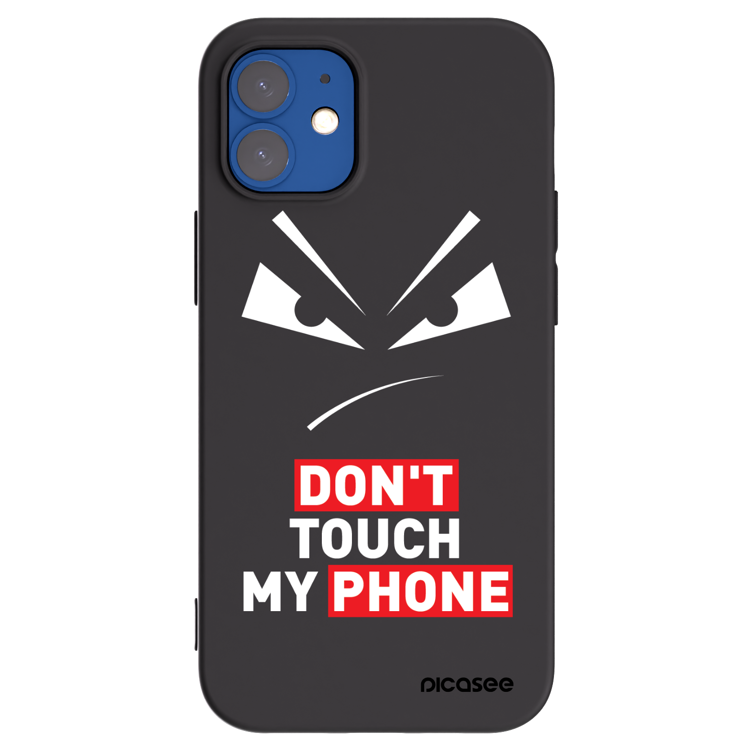 Picasee husă neagră din silicon pentru Apple iPhone 12 mini - Evil Eye - Transparent