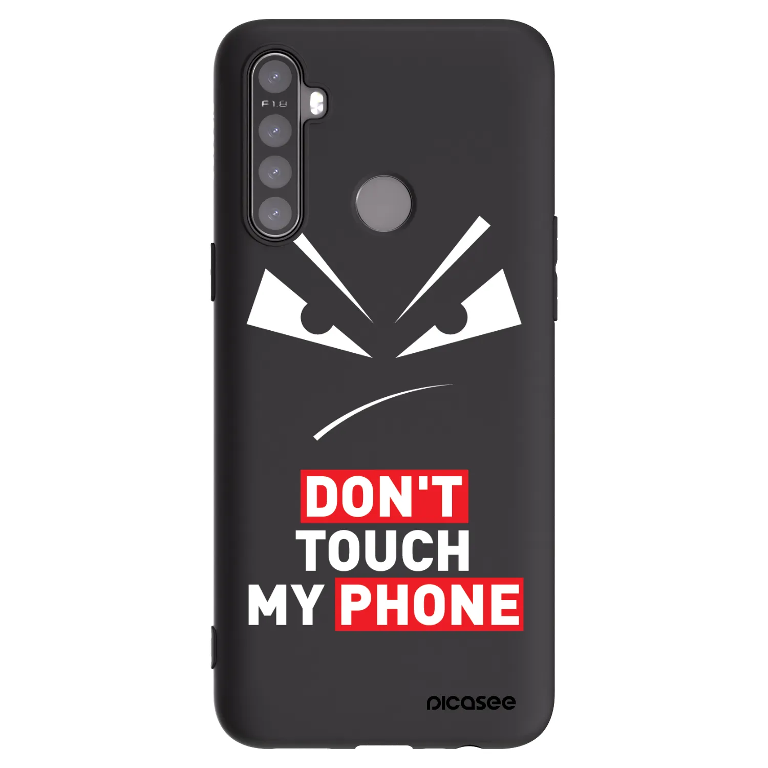 Picasee husă neagră din silicon pentru Realme 5 - Evil Eye - Transparent