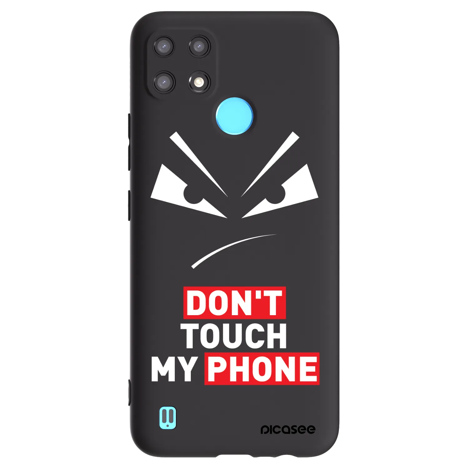 Picasee husă neagră din silicon pentru Realme C21 - Evil Eye - Transparent