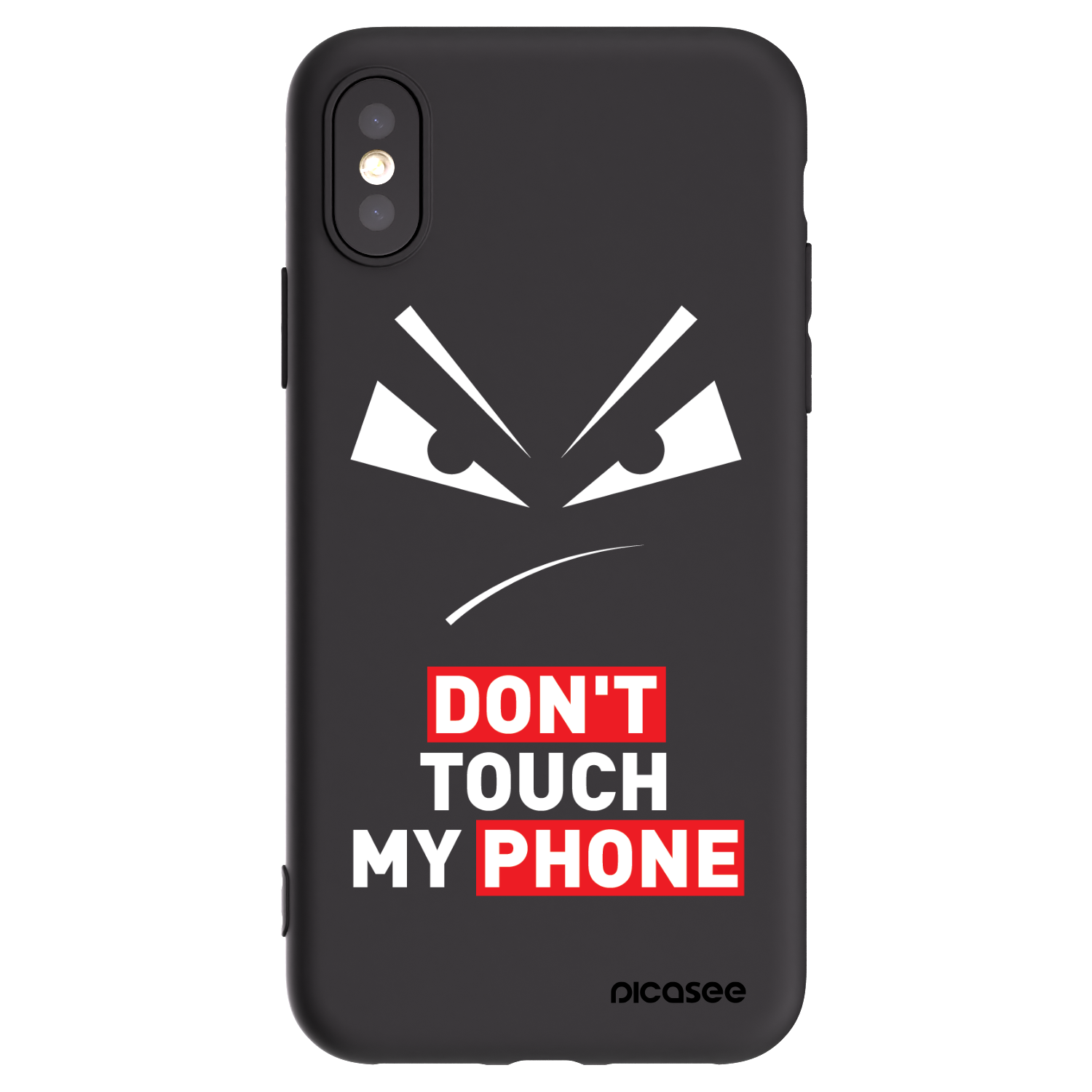 Picasee husă neagră din silicon pentru Apple iPhone X/XS - Evil Eye - Transparent