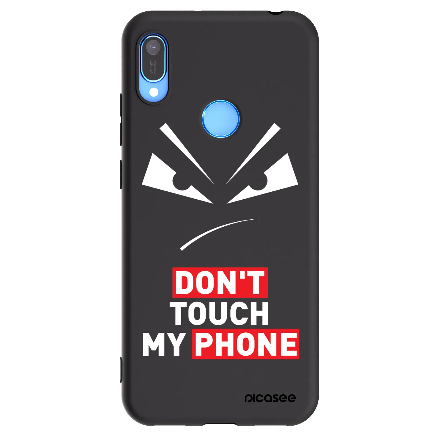 Picasee husă neagră din silicon pentru Huawei Y6 2019 - Evil Eye - Transparent