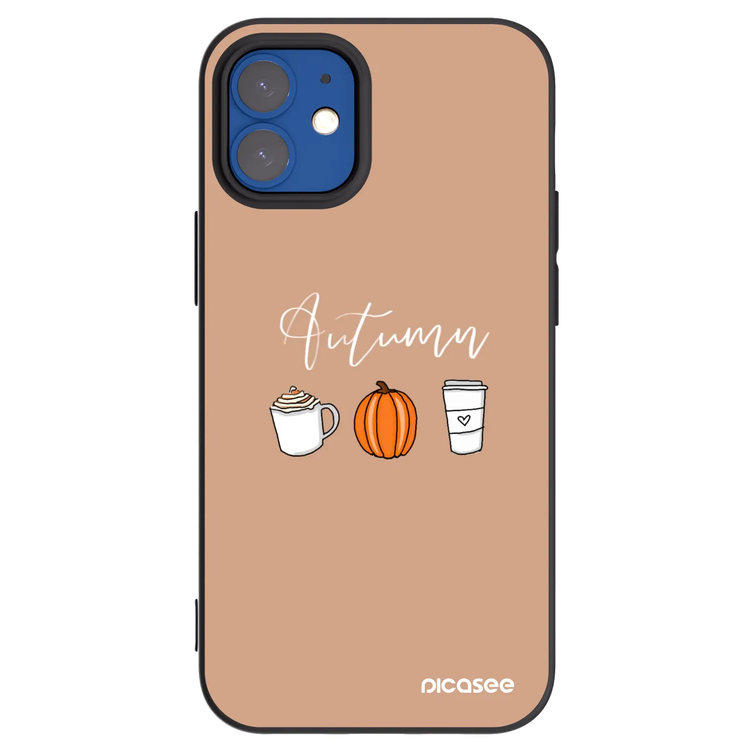 Picasee husă neagră din silicon pentru Apple iPhone 12 mini - Autumn