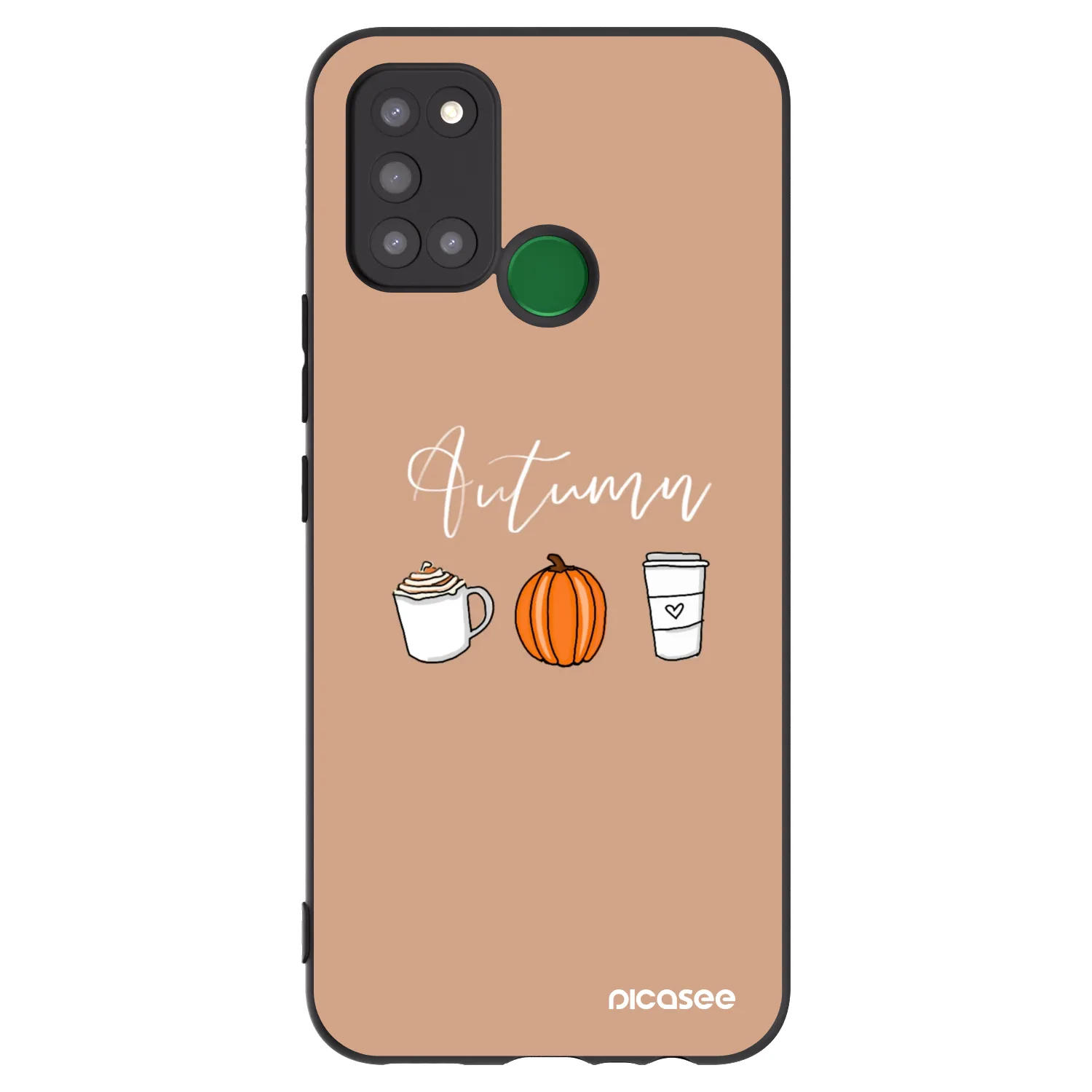Picasee husă neagră din silicon pentru Realme 7i - Autumn