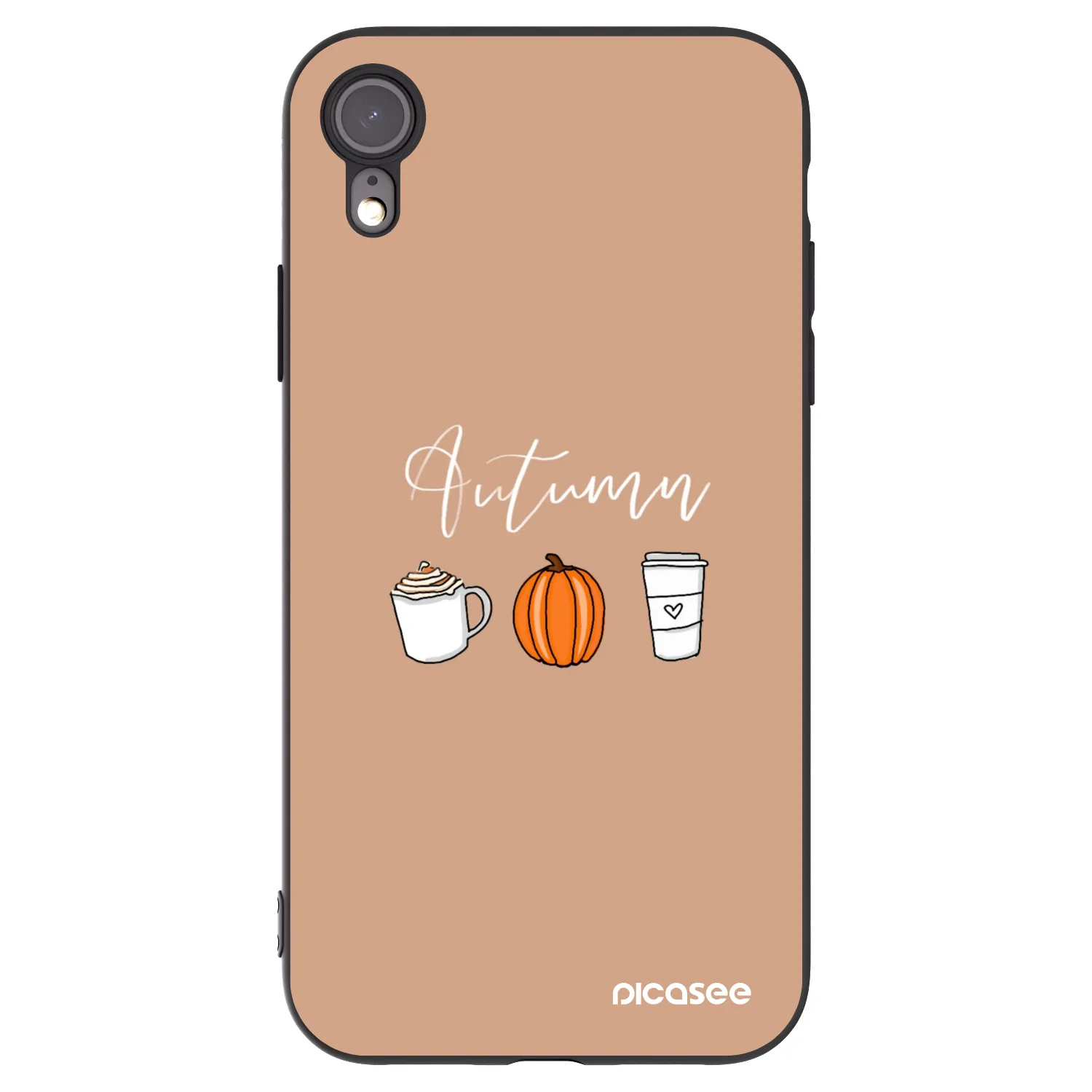 Picasee husă neagră din silicon pentru Apple iPhone XR - Autumn