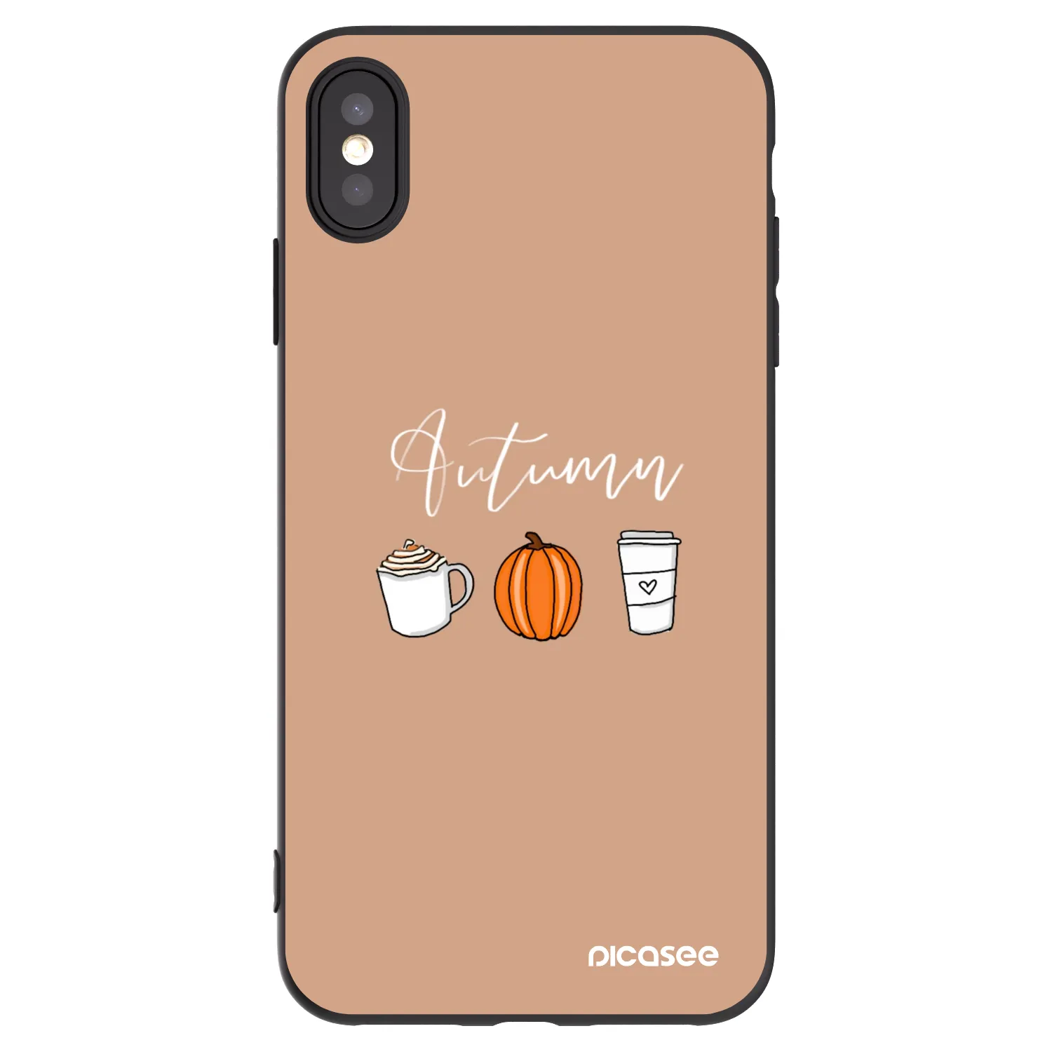 Picasee husă neagră din silicon pentru Apple iPhone XS Max - Autumn