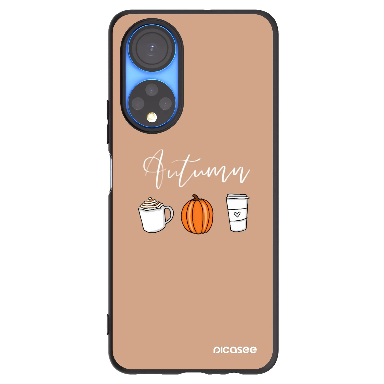 Picasee husă neagră din silicon pentru Honor X7 - Autumn