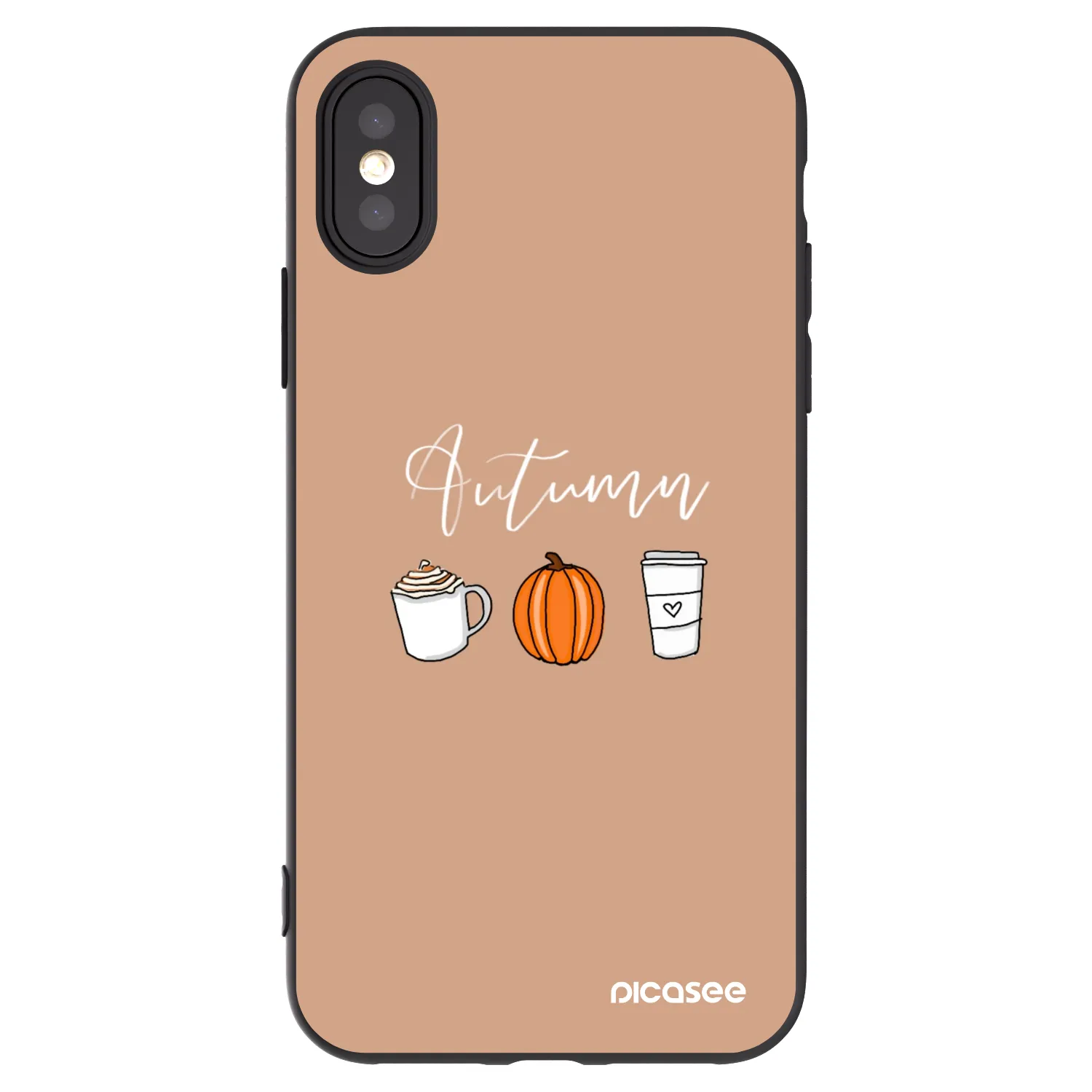 Picasee husă neagră din silicon pentru Apple iPhone X/XS - Autumn