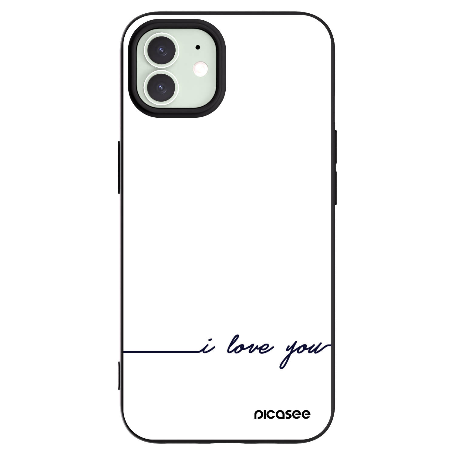 Picasee husă neagră din silicon pentru Apple iPhone 12 Pro - I love you