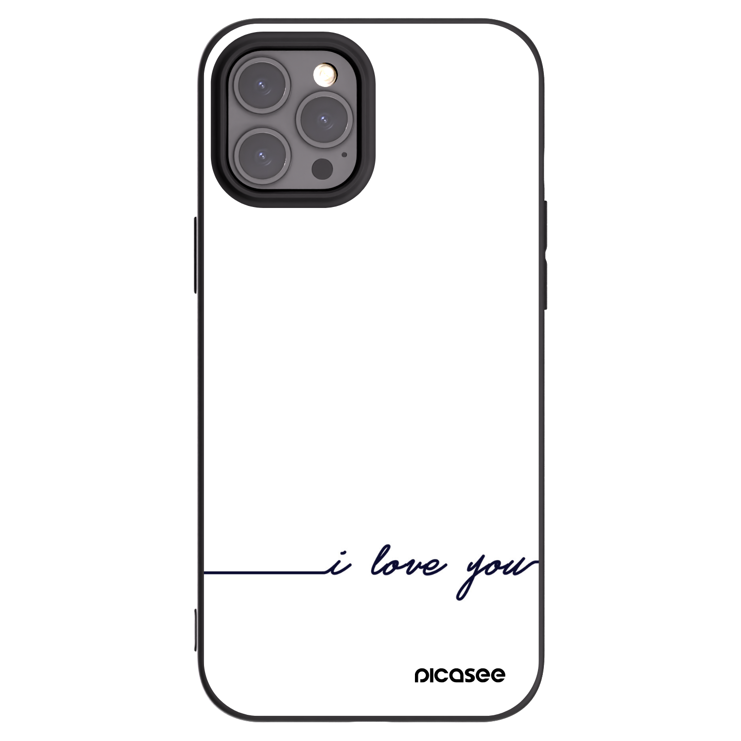 Picasee husă neagră din silicon pentru Apple iPhone 12 Pro Max - I love you