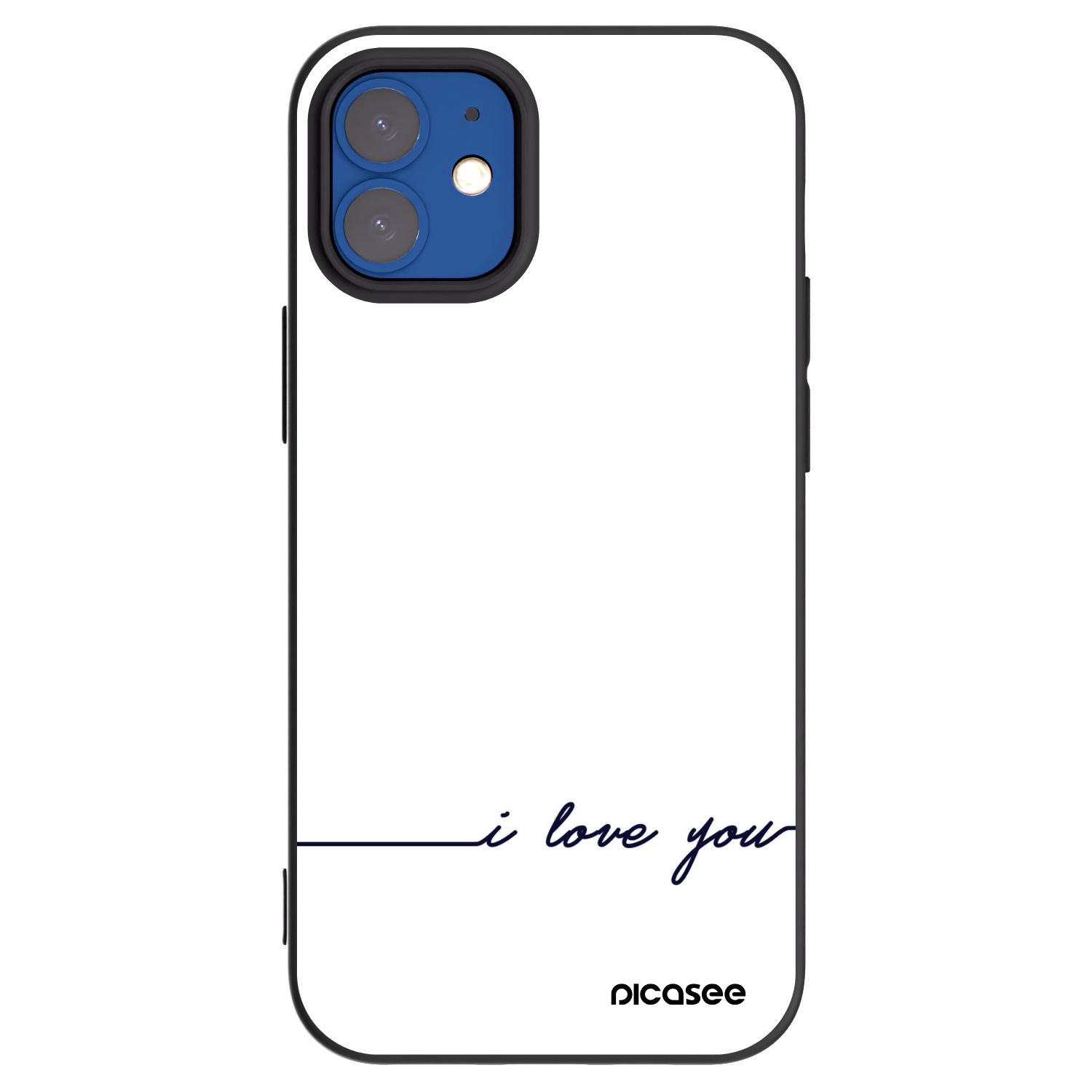 Picasee husă neagră din silicon pentru Apple iPhone 12 mini - I love you